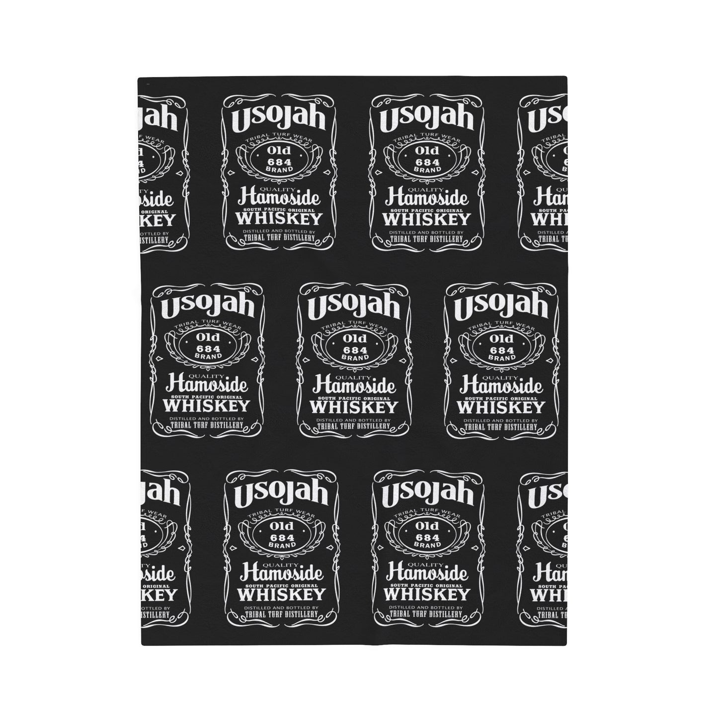 USOJAH OLD 684 Velveteen Plush Blanket, Black Samoa Whiskey