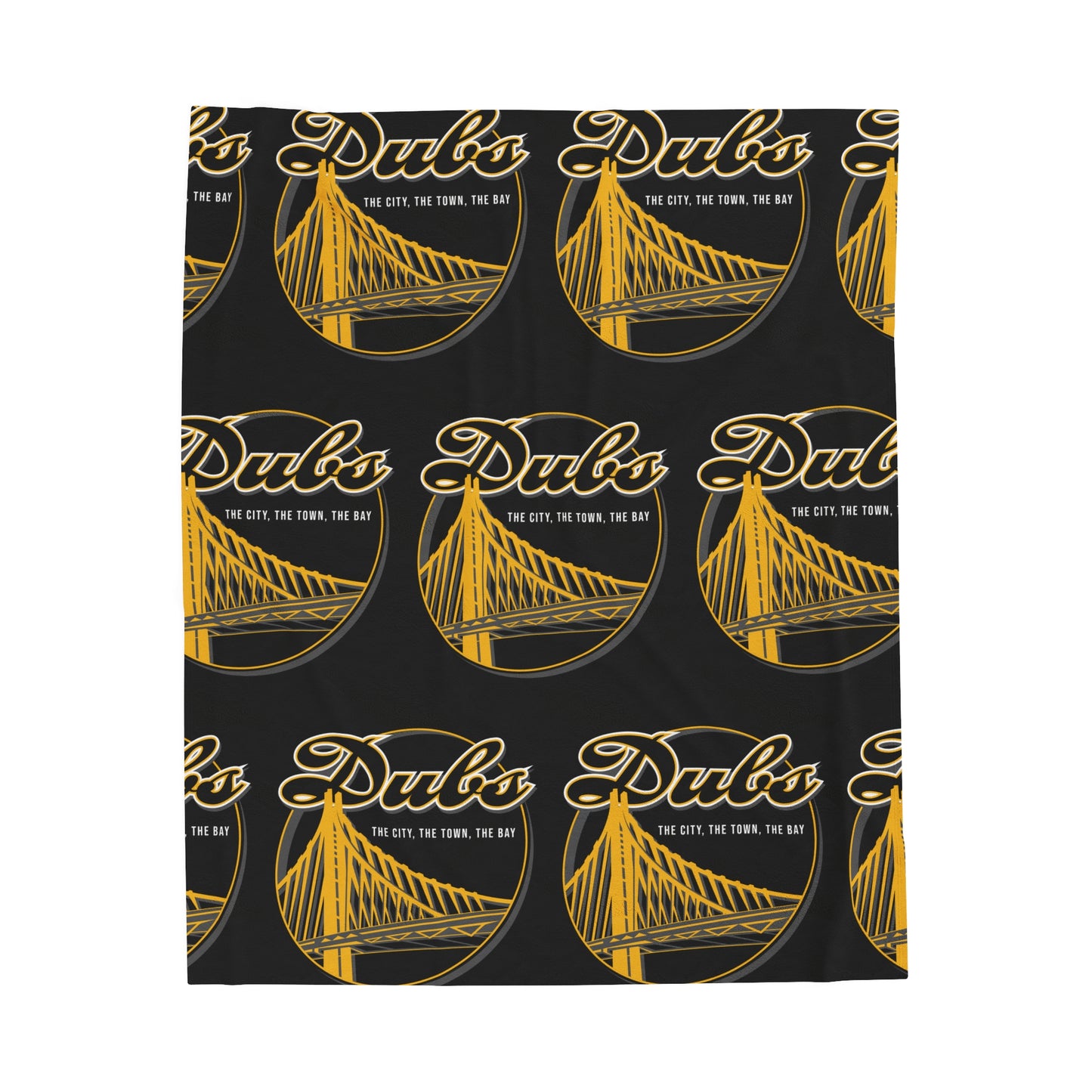 DUBS Velveteen Plush Blanket, Black Bay Area Dubs Custom Bridge
