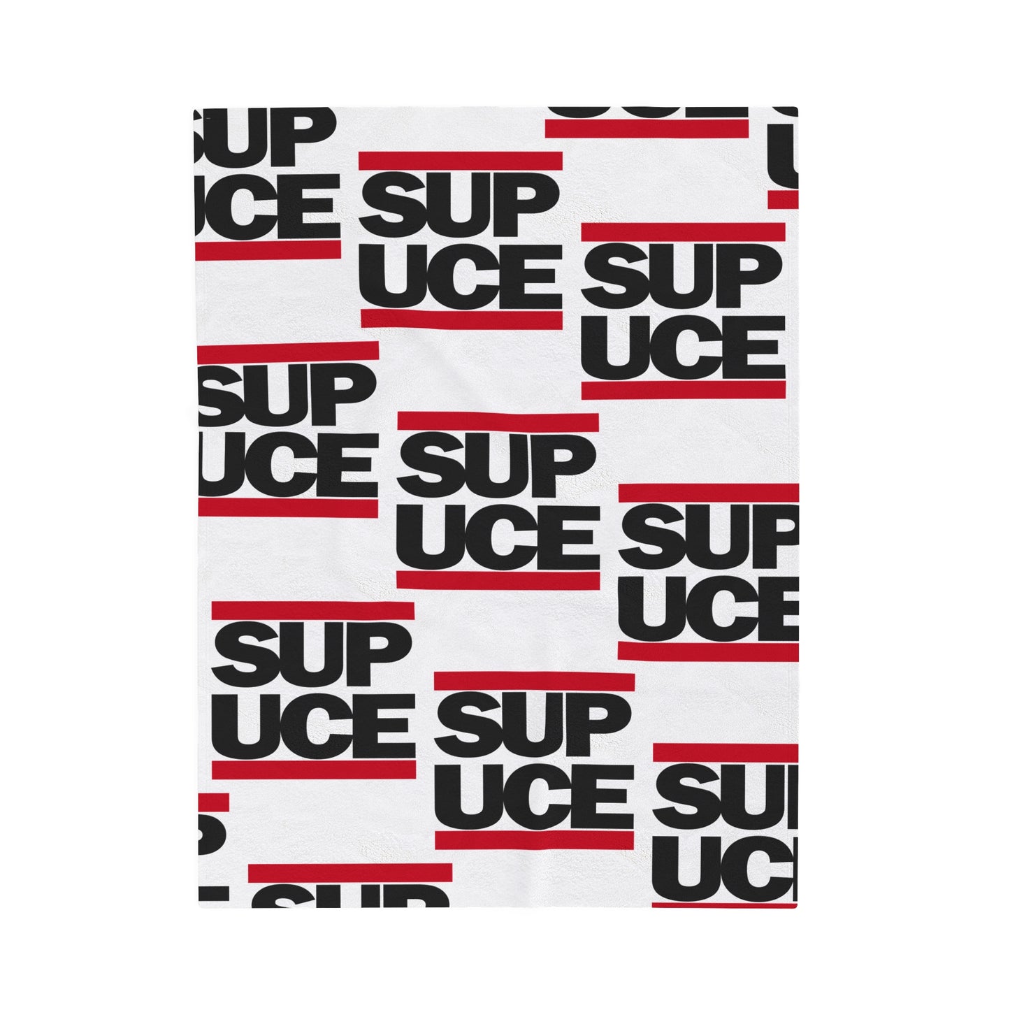 SUP UCE Velveteen Plush Blanket, White Hip Hop Homage Design