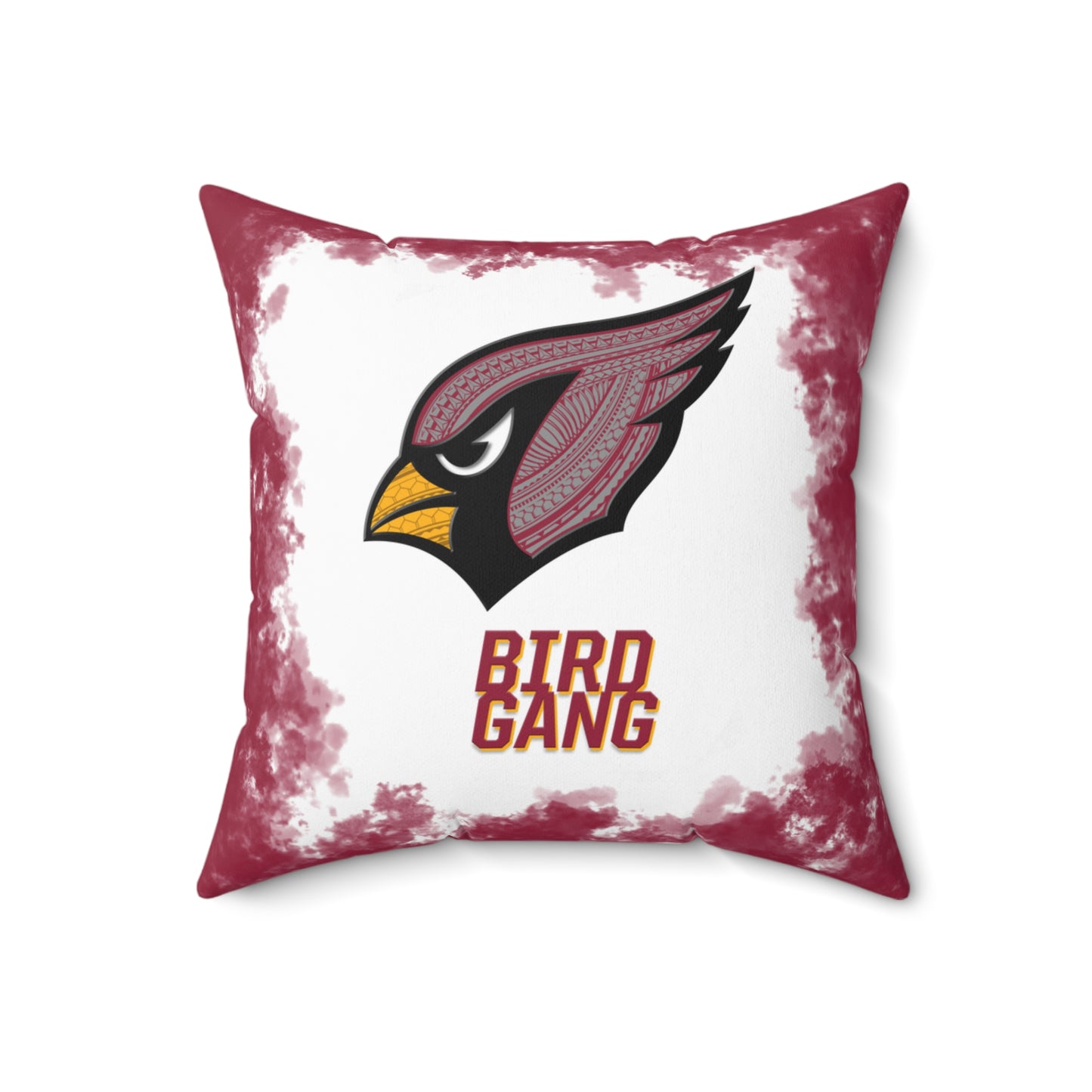 Bird Gang Tribal Faux Suede Square Pillow Cardinals Tribal Faux Suede
