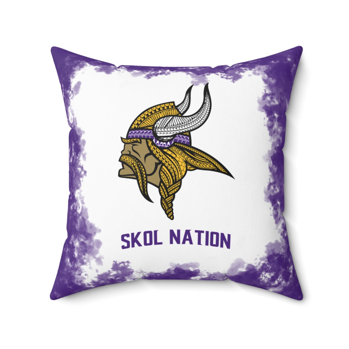 Skol Nation Tribal Faux Suede Square Pillow Vikings Tribal Faux Suede Pillow
