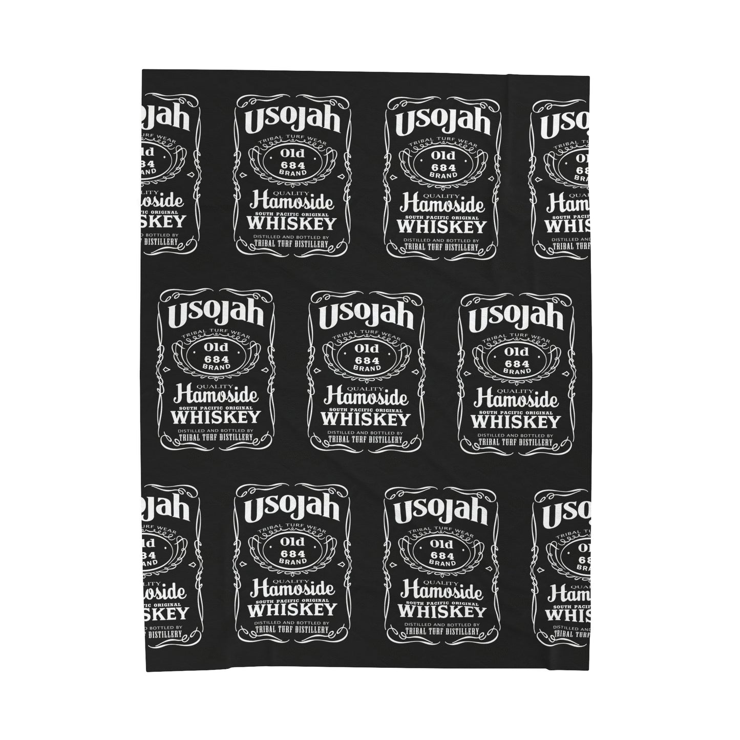 USOJAH OLD 684 Velveteen Plush Blanket, Black Samoa Whiskey