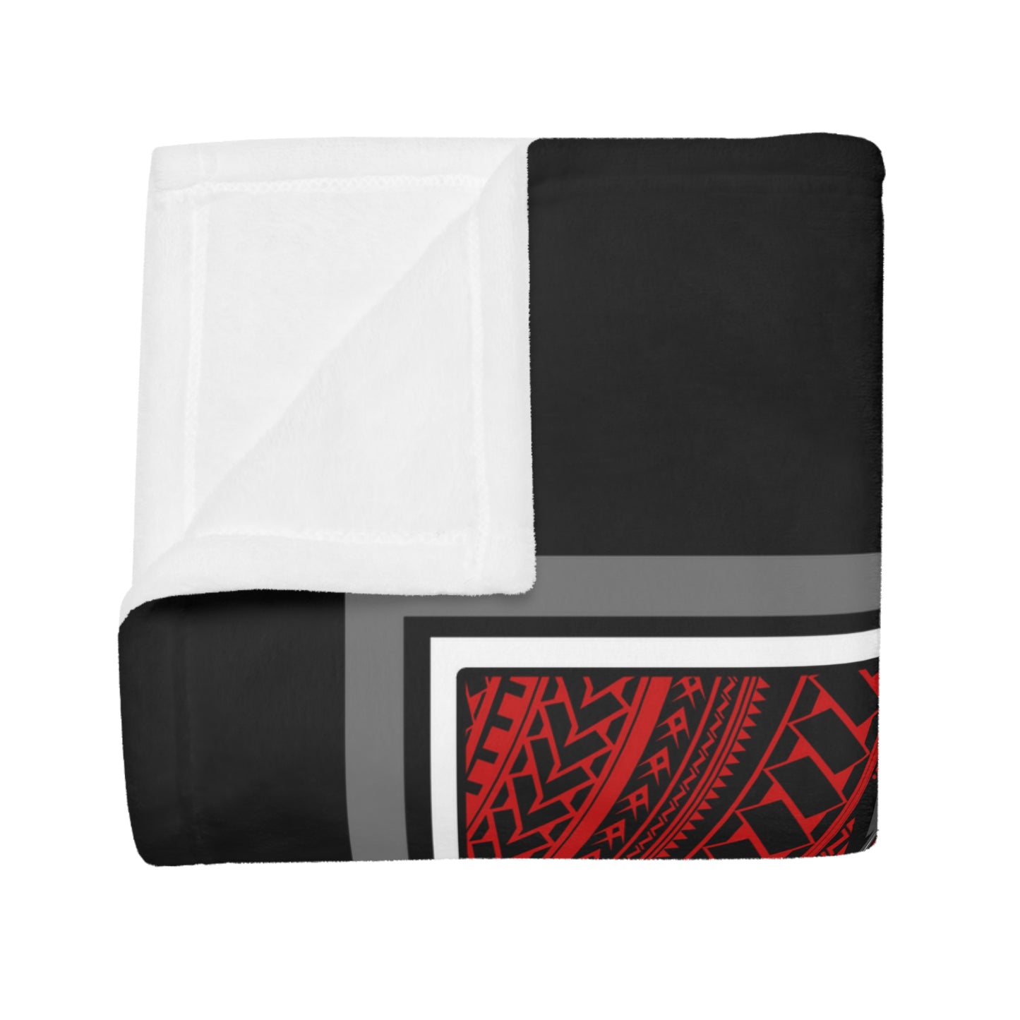 UTES TRIBAL Plush Fleece Blanket, Black Utes Blackout Design