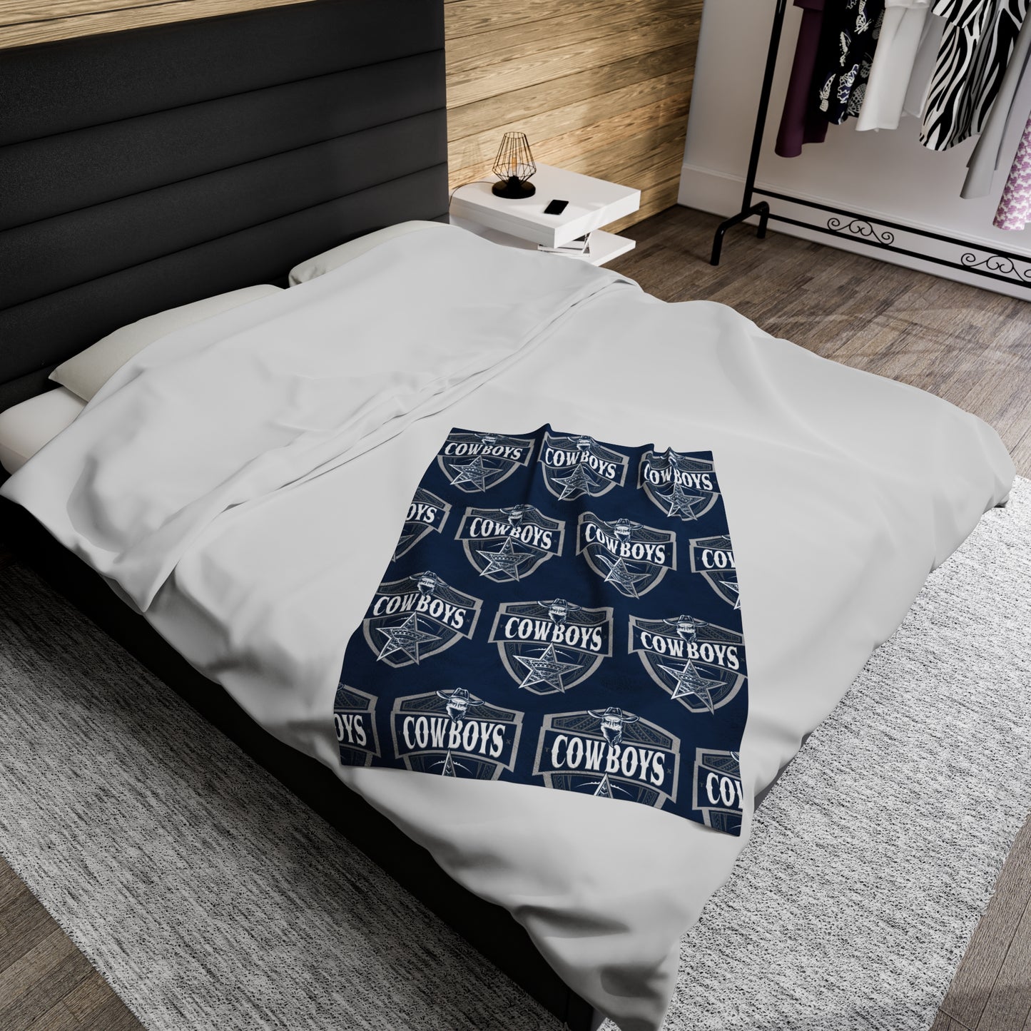 COWBOYS TRIBAL STAR Velveteen Plush Blanket Cowboys Custom Design