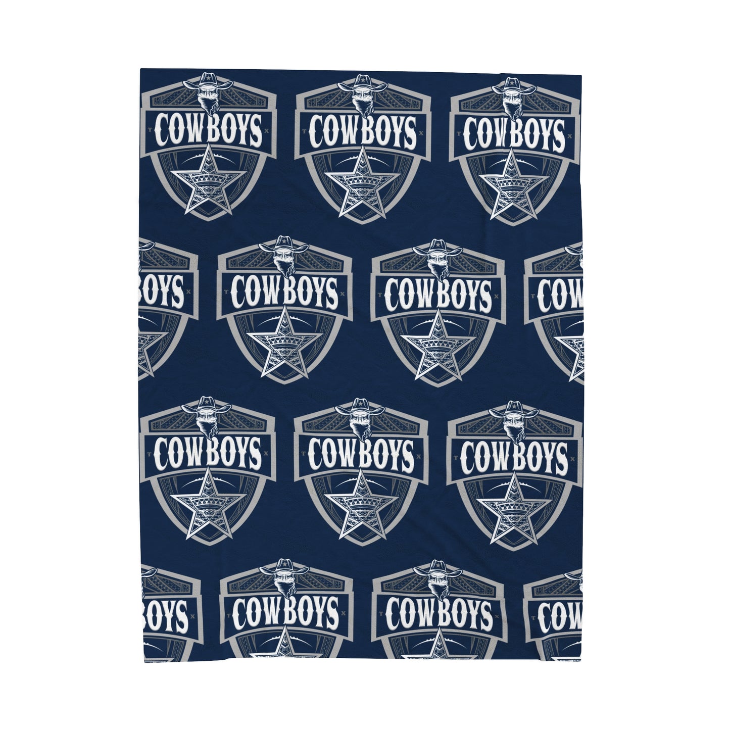 COWBOYS TRIBAL STAR Velveteen Plush Blanket Cowboys Custom Design