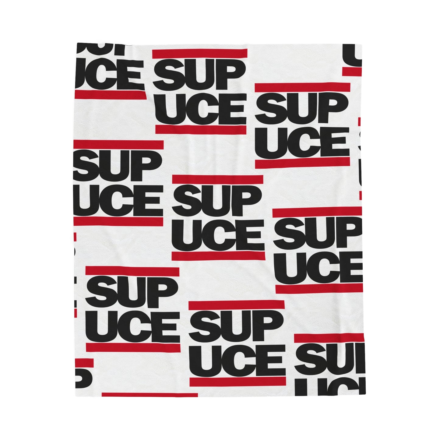 SUP UCE Velveteen Plush Blanket, White Hip Hop Homage Design