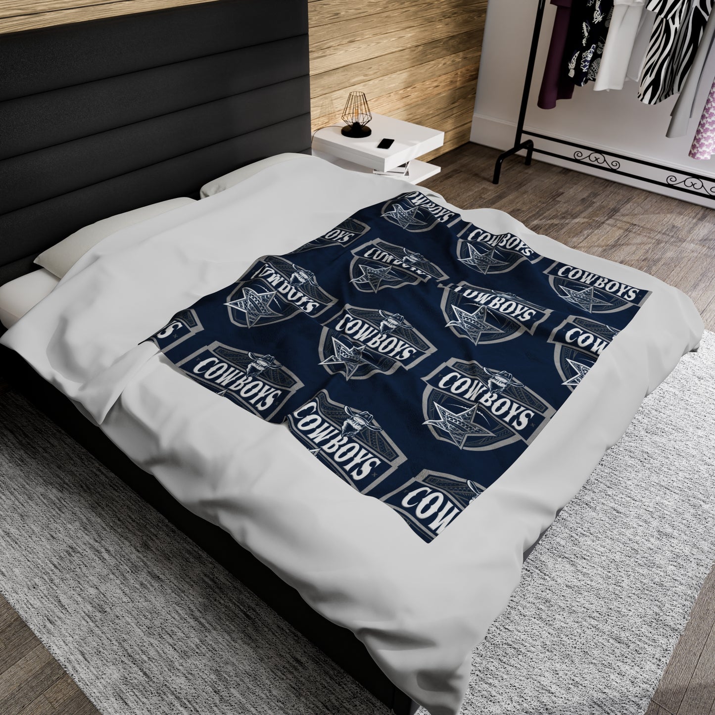 COWBOYS TRIBAL STAR Velveteen Plush Blanket Cowboys Custom Design
