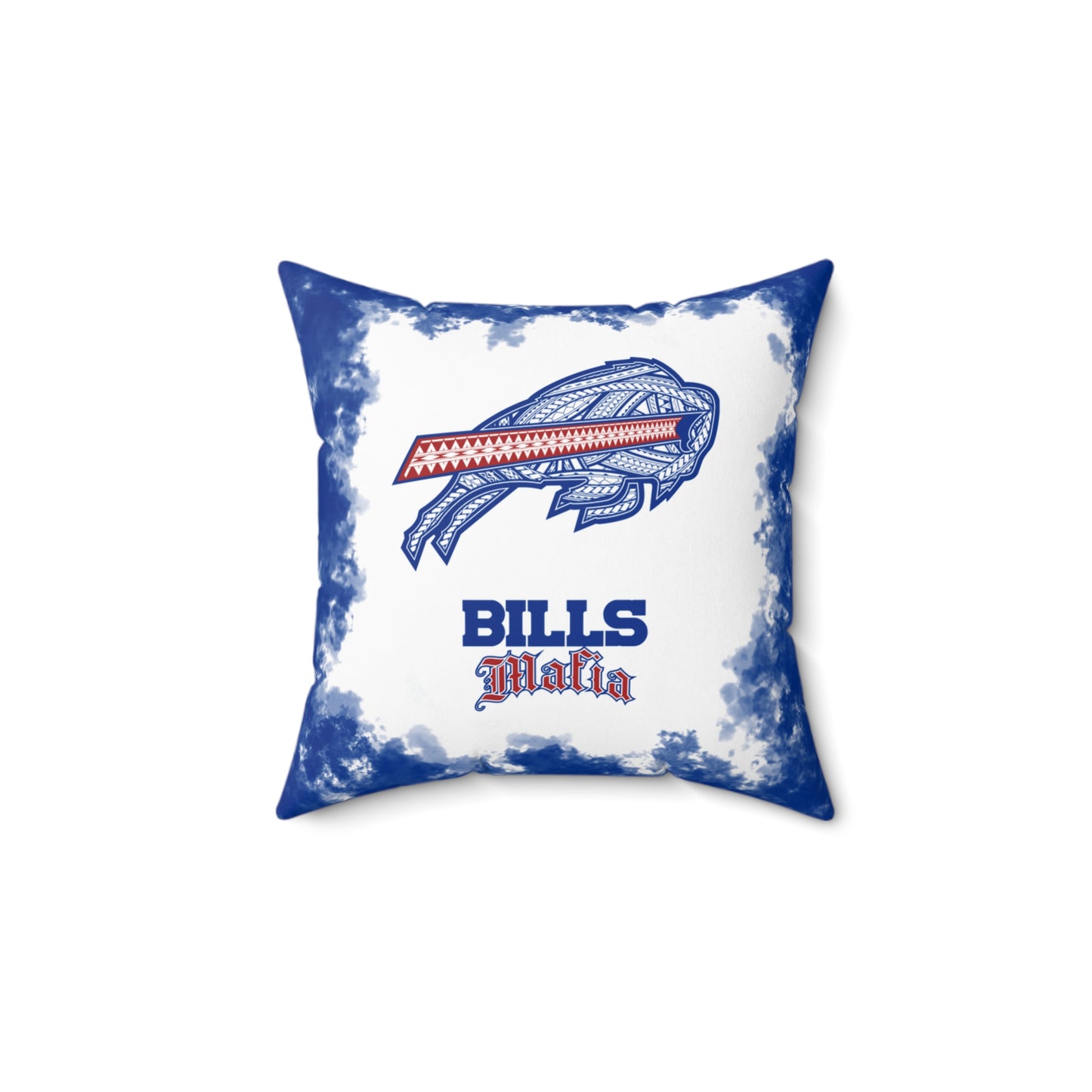 Bills Mafia Tribal Faux Suede Square Pillow Bills Tribal Faux Suede Pillow