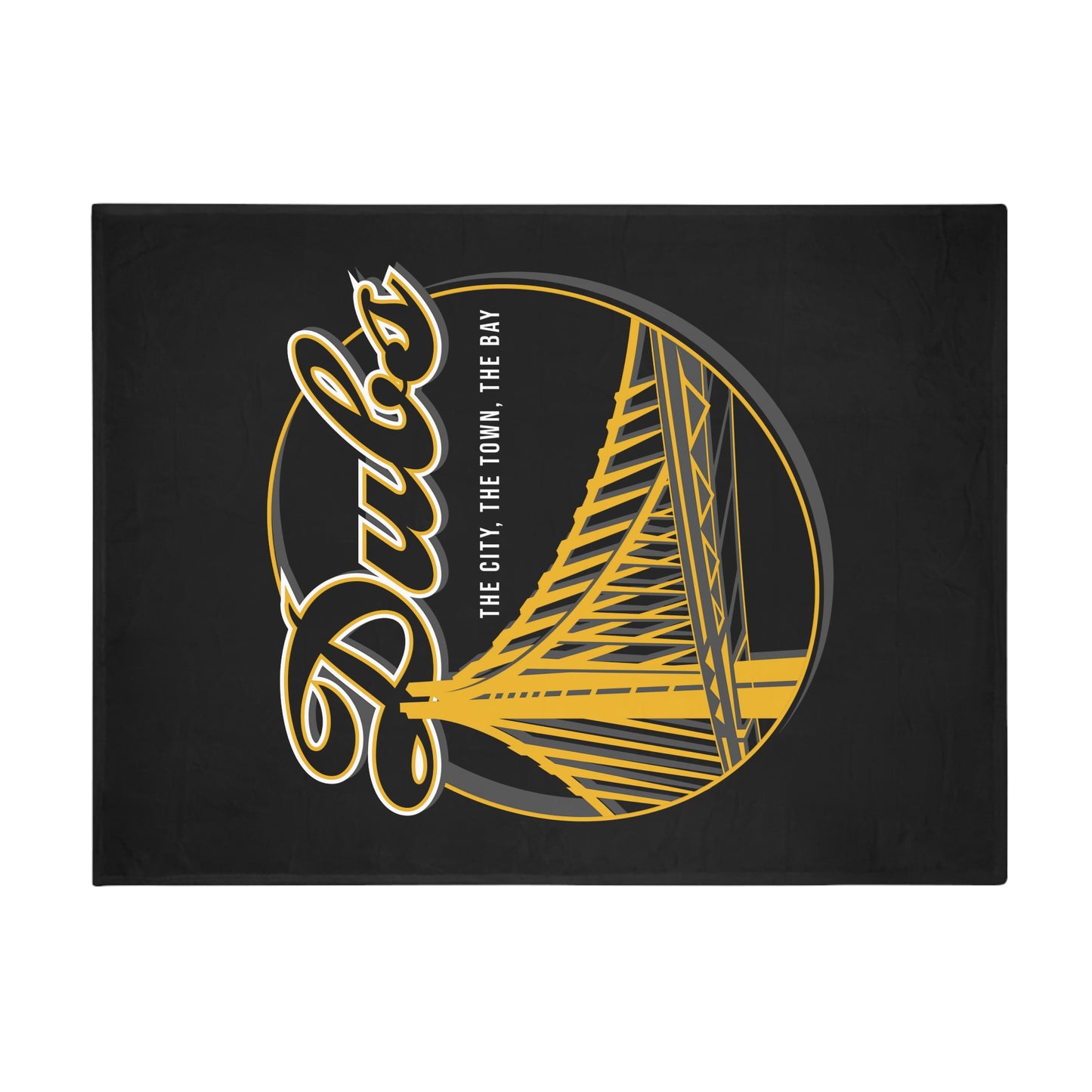 DUBS Plush Fleece Blanket, Black Bridge Tribal Design Bay Area
