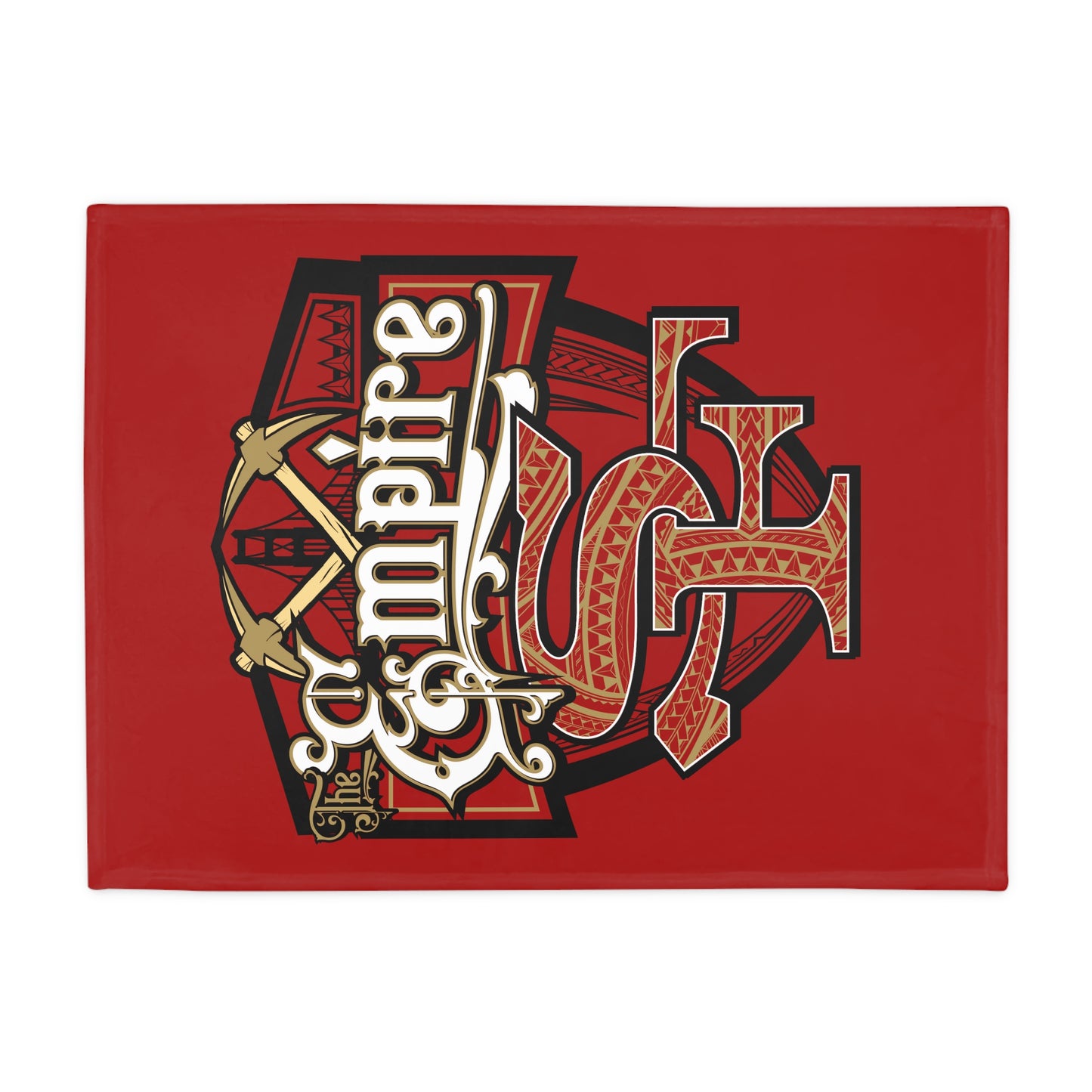 THE EMPIRE Plush Fleece Blanket, Red SF Custom Design Tribal Empire