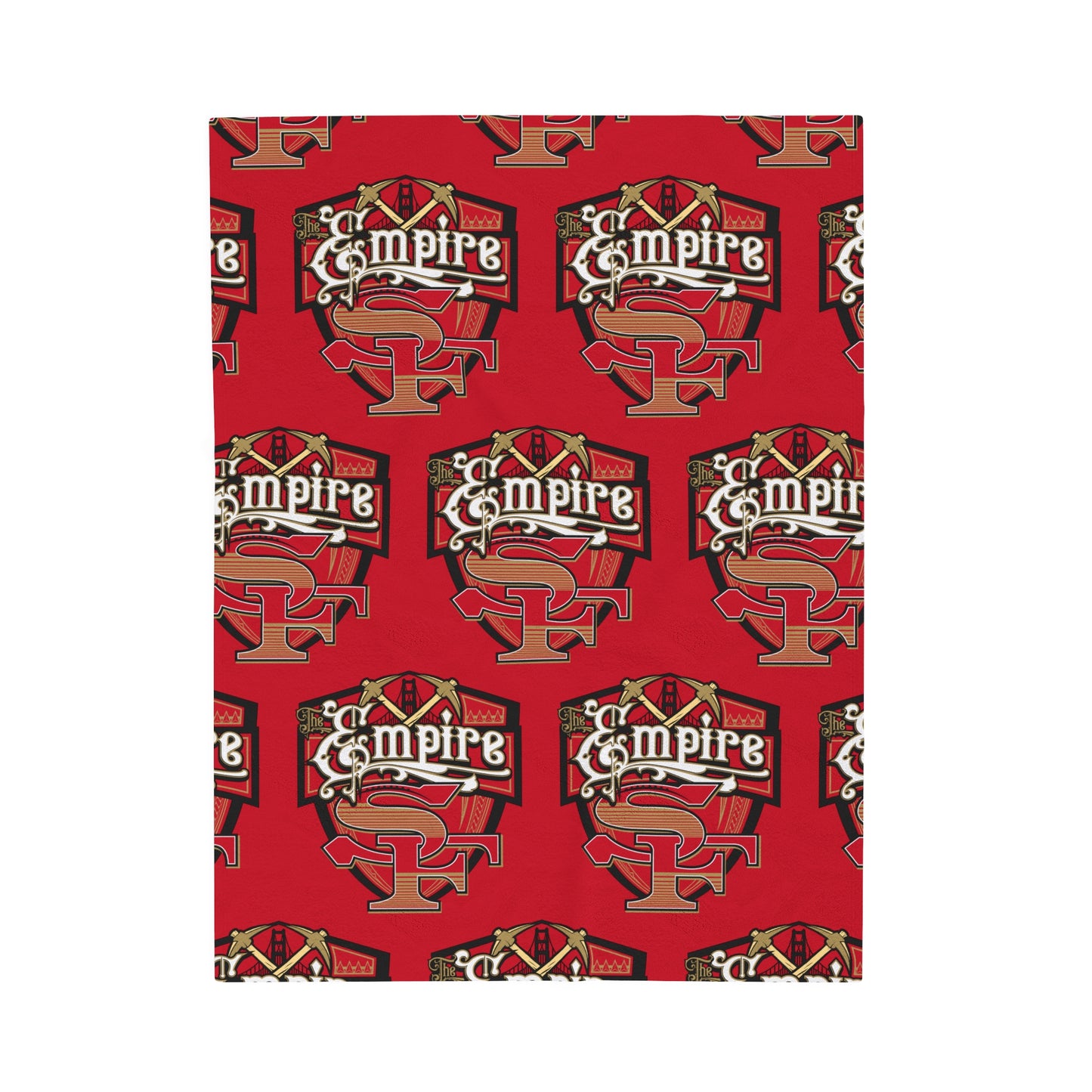 THE EMPIRE Velveteen Plush Blanket, Red Empire Niners Custom