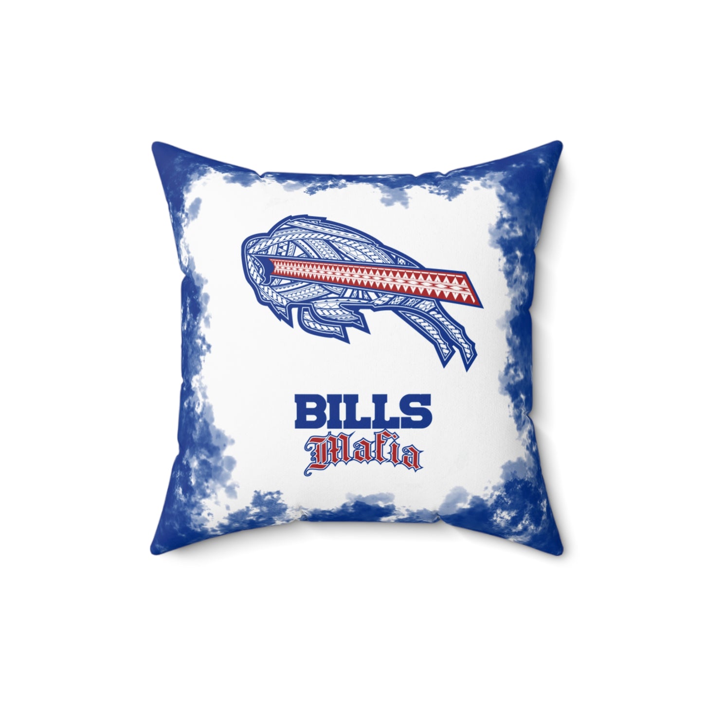 Bills Mafia Tribal Faux Suede Square Pillow Bills Tribal Faux Suede Pillow