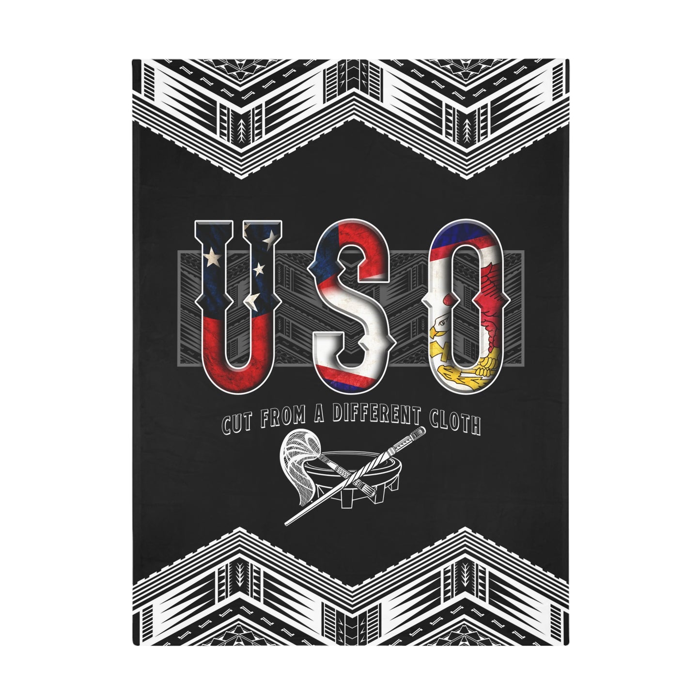 USO Plush Fleece Blanket, Custom Tanoa, Fue & To'oto'o Design