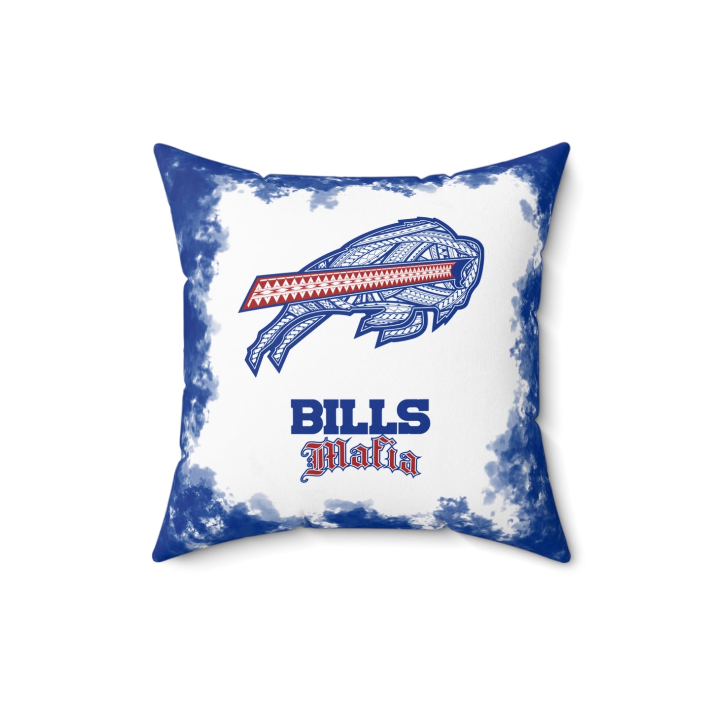 Bills Mafia Tribal Faux Suede Square Pillow Bills Tribal Faux Suede Pillow