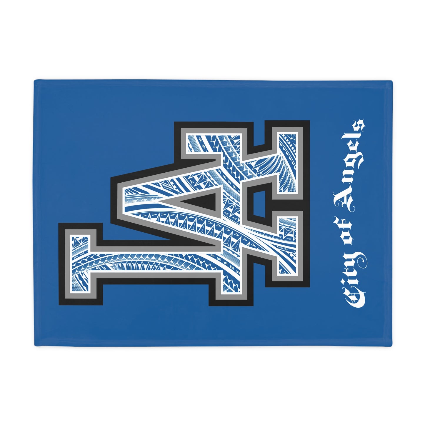 LA TRIBAL Plush Fleece Blanket, Blue City of Angels Tribal, LA Blue