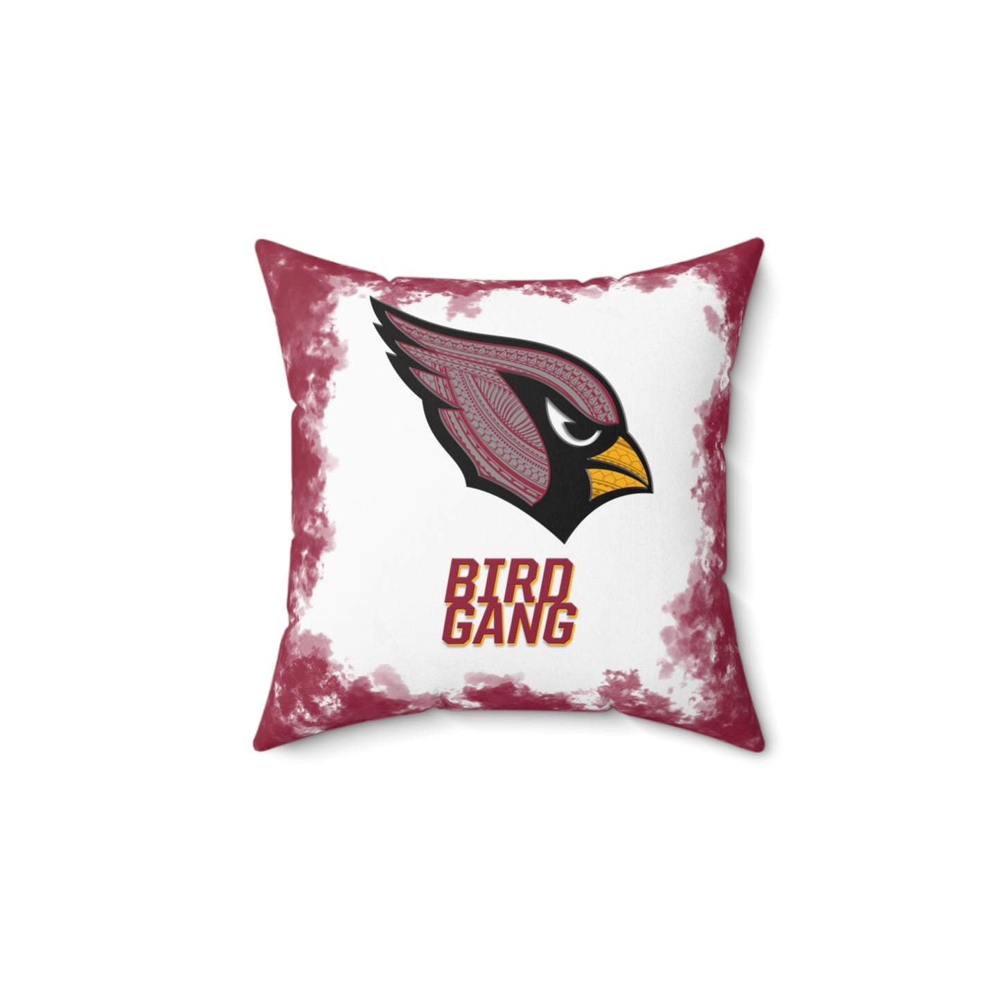 Bird Gang Tribal Faux Suede Square Pillow Cardinals Tribal Faux Suede