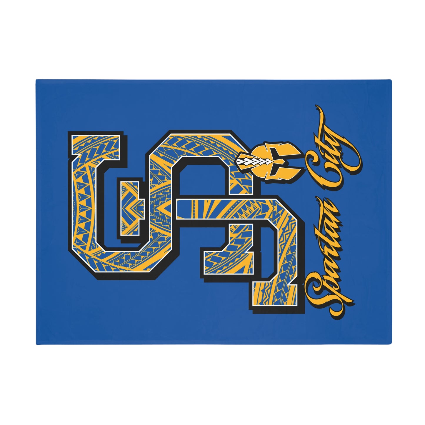 SJ SPARTAN CITY Plush Fleece Blanket, Blue Custom SJ