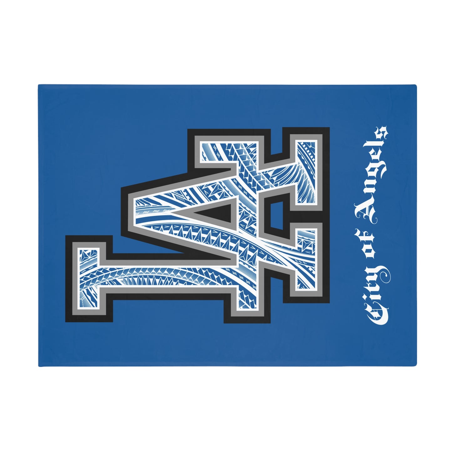 LA TRIBAL Plush Fleece Blanket, Blue City of Angels Tribal, LA Blue