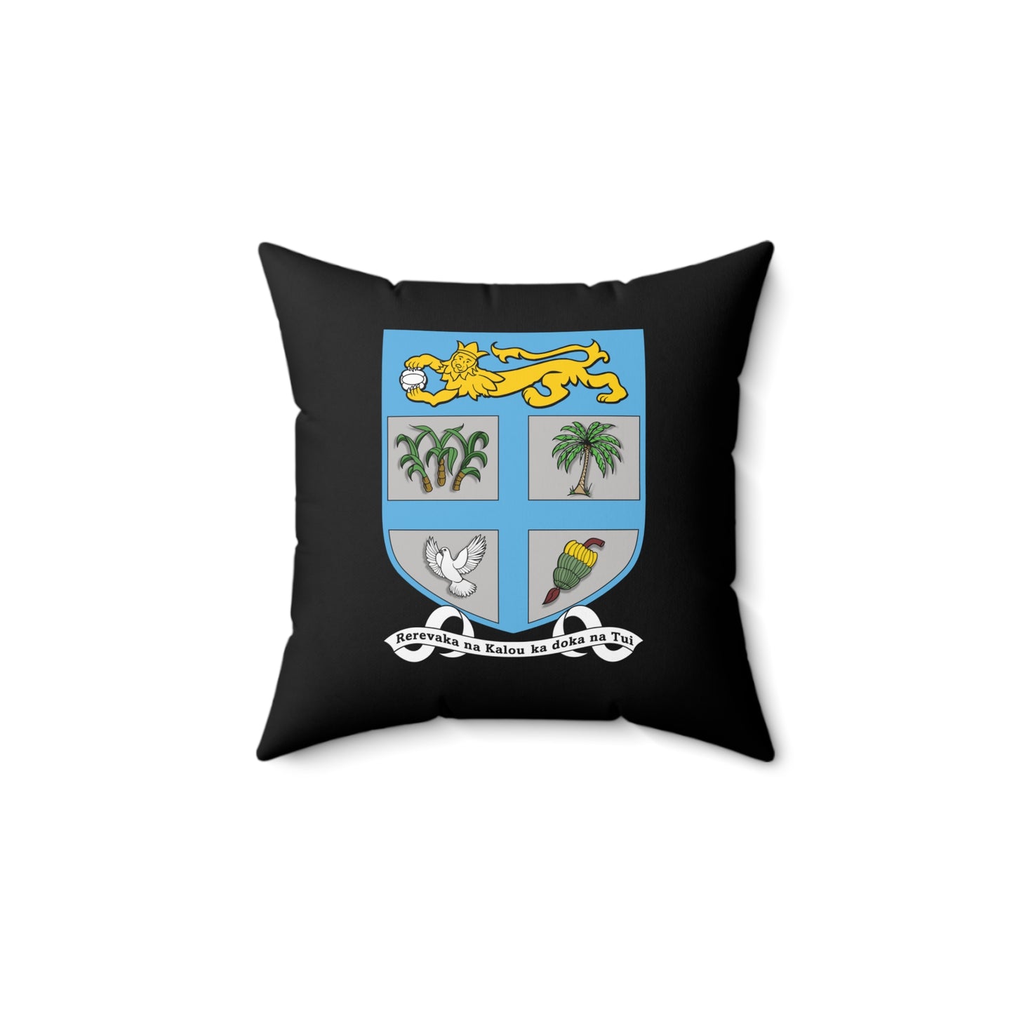 Fiji Coat of Arms Faux Suede Square Pillow Fiji Islands Custom Design