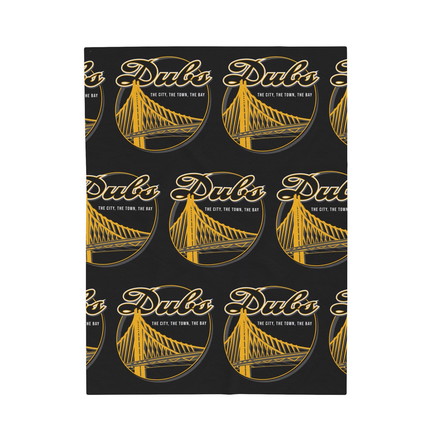 DUBS Velveteen Plush Blanket, Black Bay Area Dubs Custom Bridge