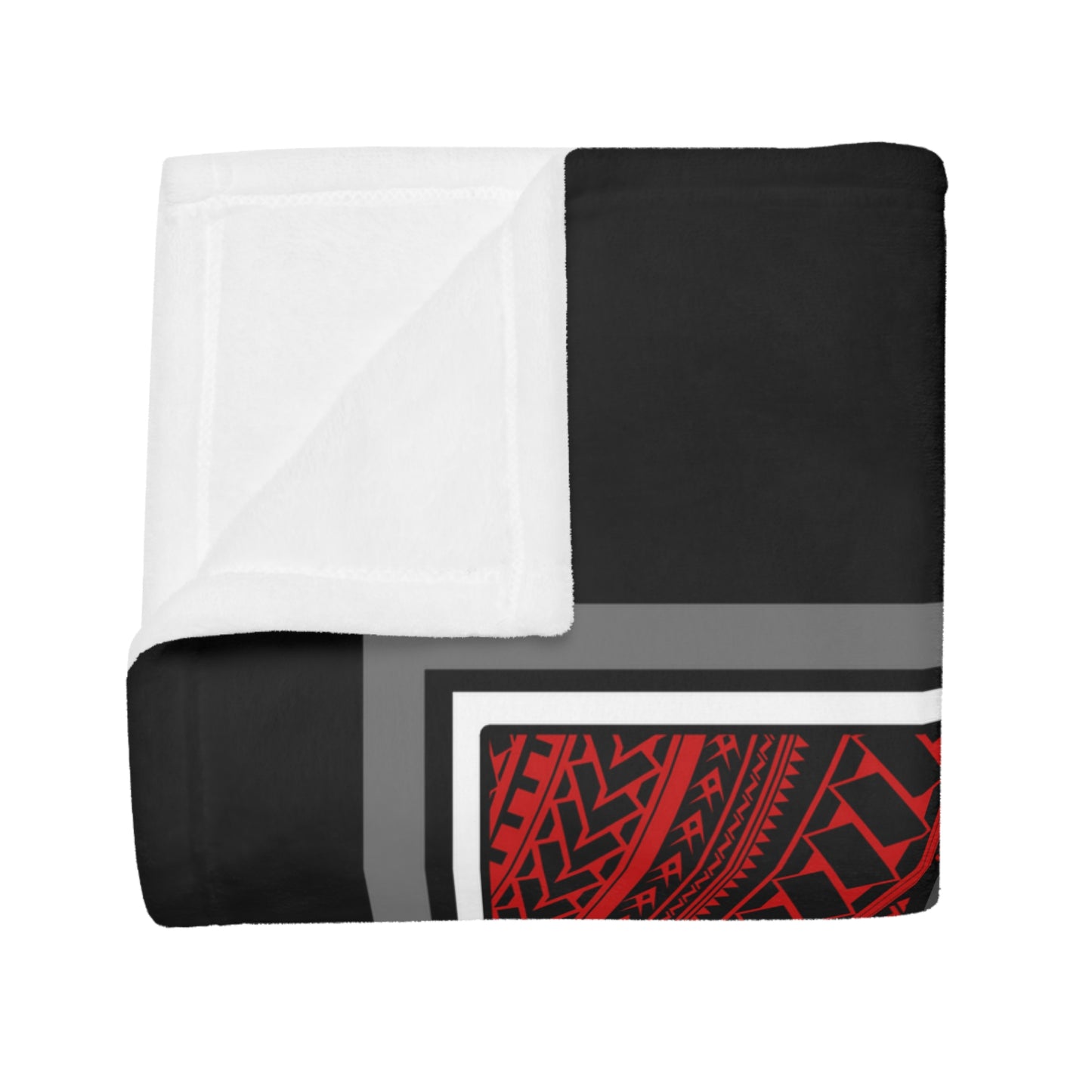 UTES TRIBAL Plush Fleece Blanket, Black Utes Blackout Design