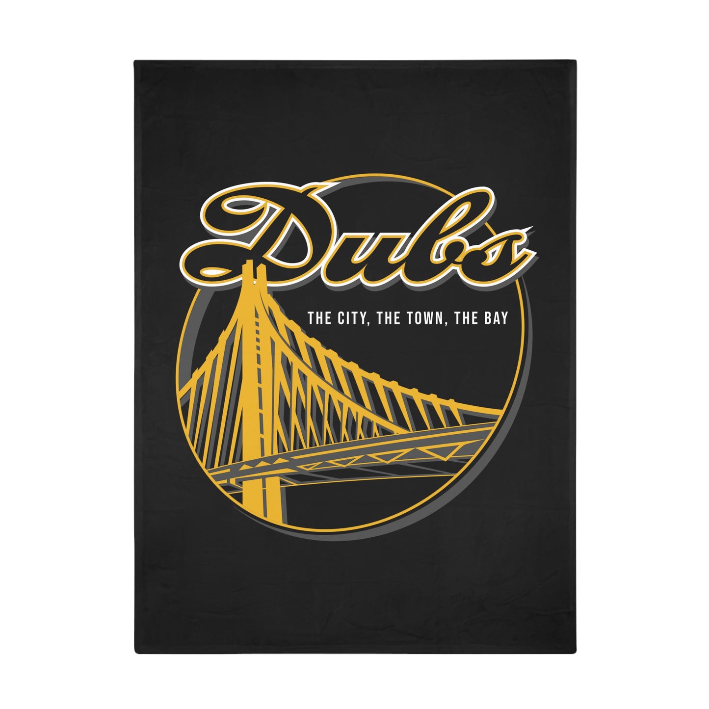 DUBS Plush Fleece Blanket, Black Bridge Tribal Design Bay Area