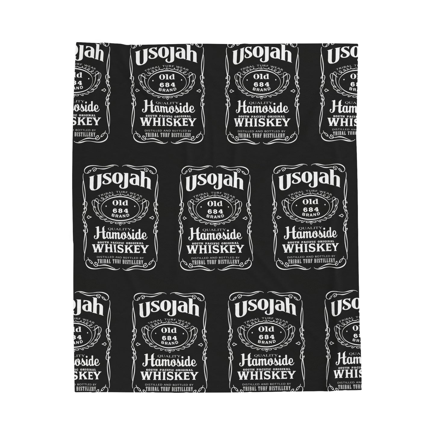 USOJAH OLD 684 Velveteen Plush Blanket, Black Samoa Whiskey