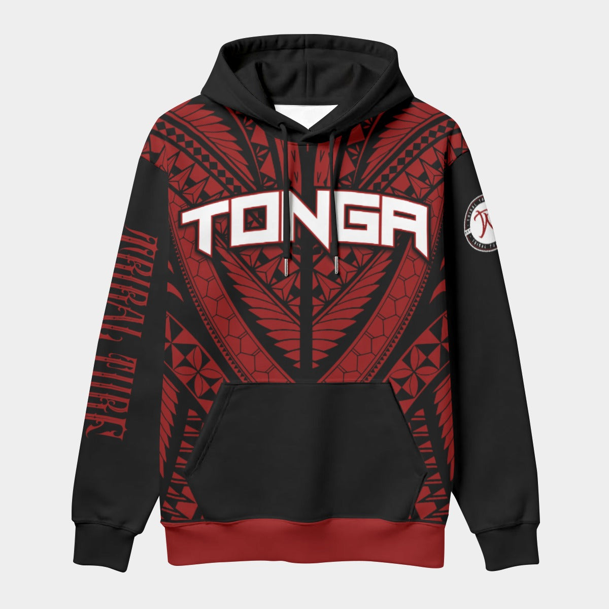Tonga Pullover Hoodie AOP Custom Red