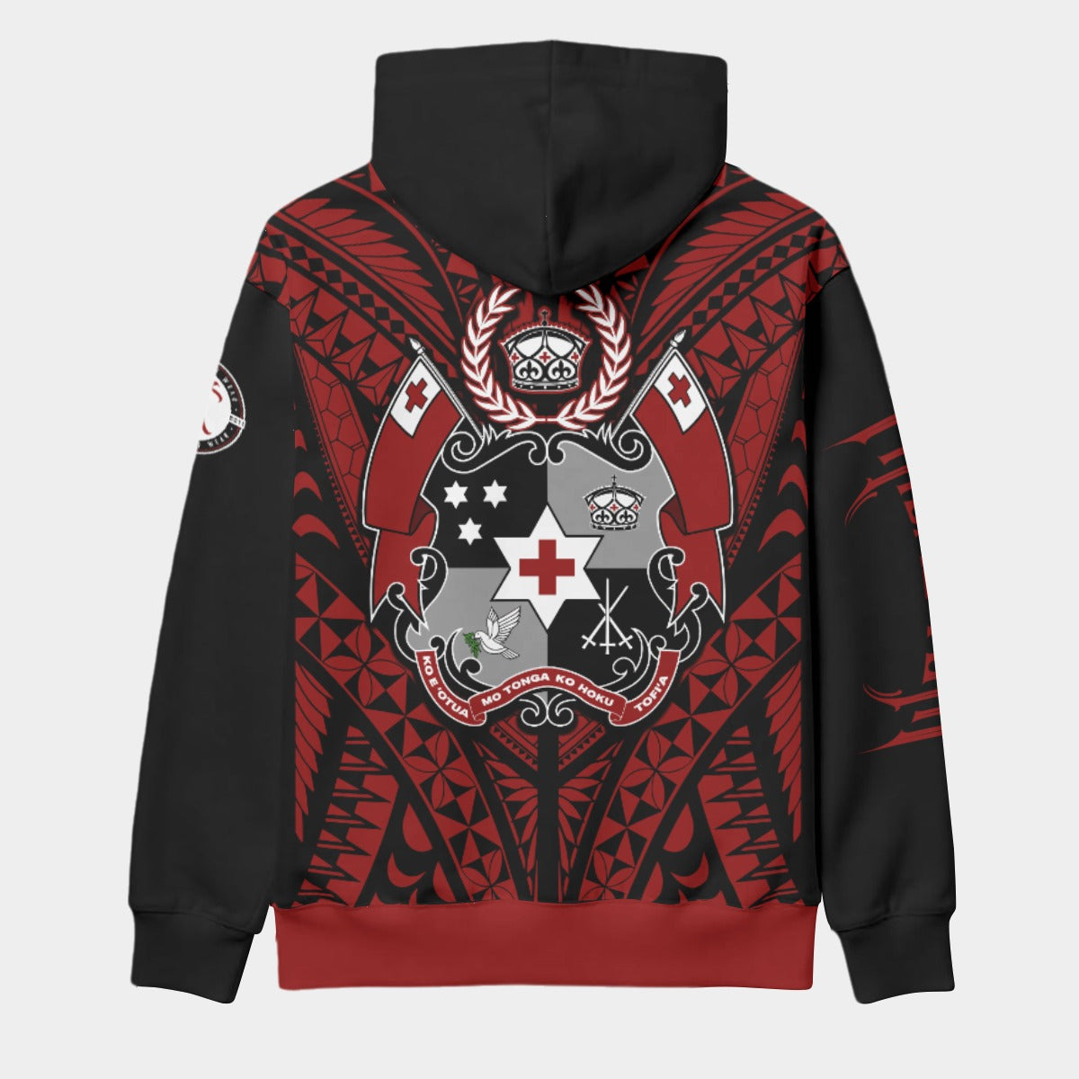 Tonga Pullover Hoodie AOP Custom Red