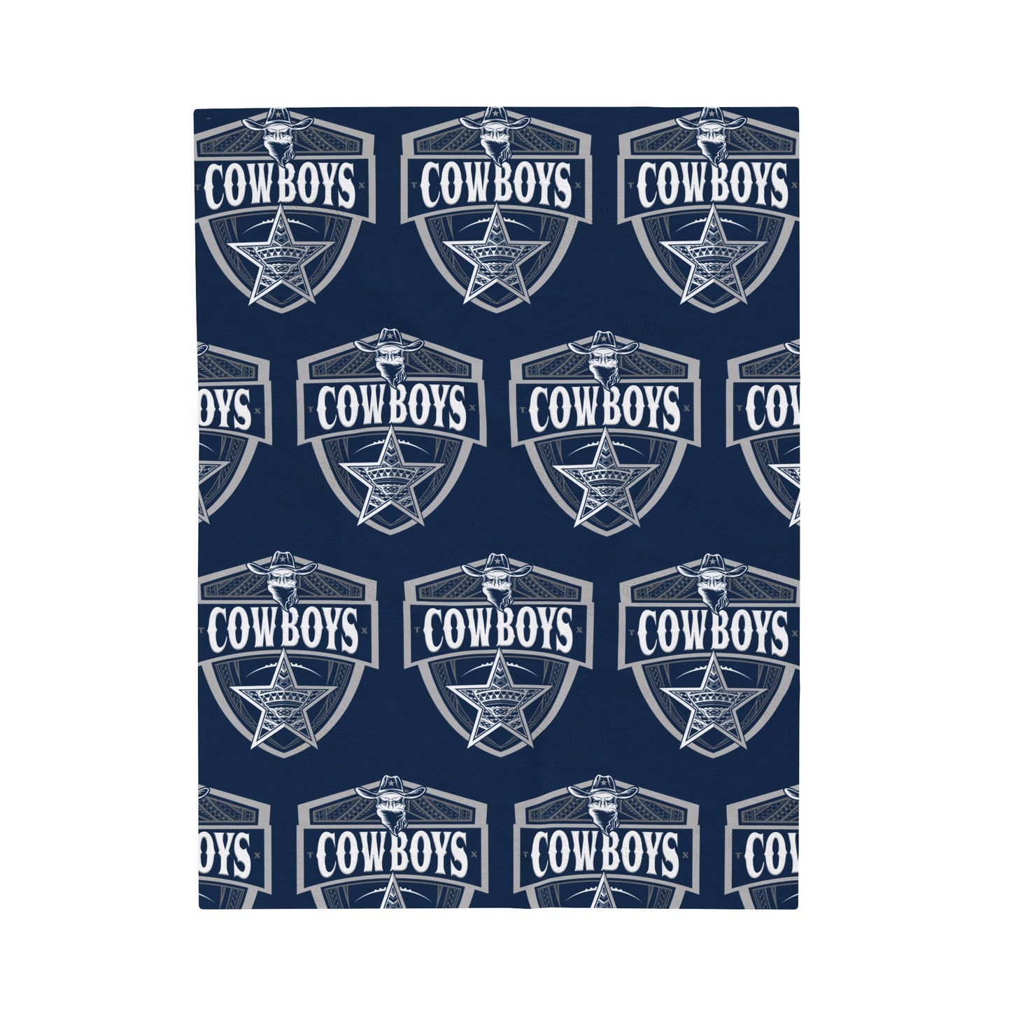 COWBOYS TRIBAL STAR Velveteen Plush Blanket Cowboys Custom Design