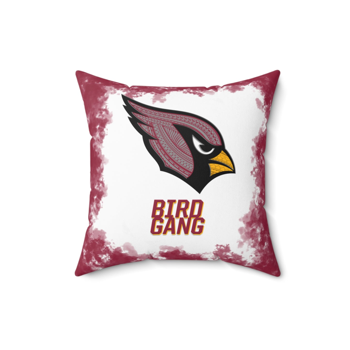 Bird Gang Tribal Faux Suede Square Pillow Cardinals Tribal Faux Suede