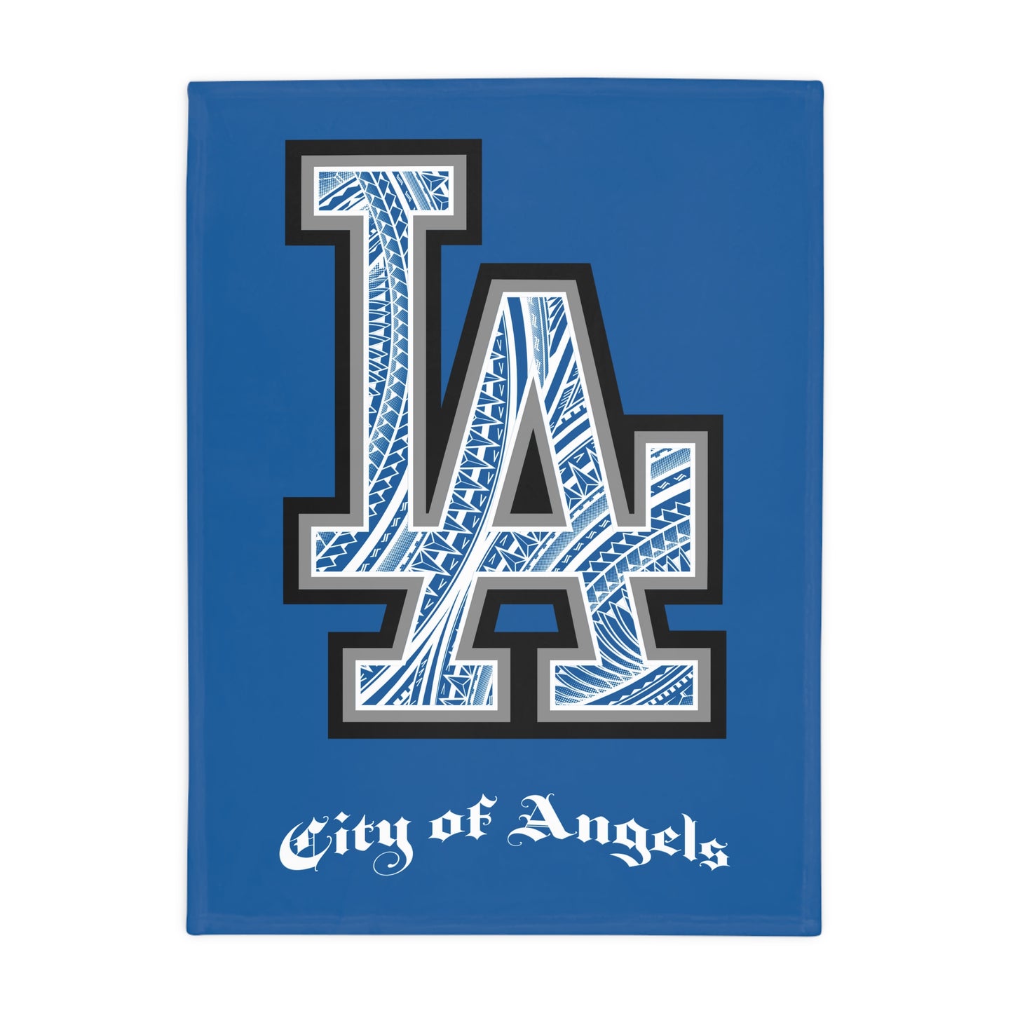 LA TRIBAL Plush Fleece Blanket, Blue City of Angels Tribal, LA Blue