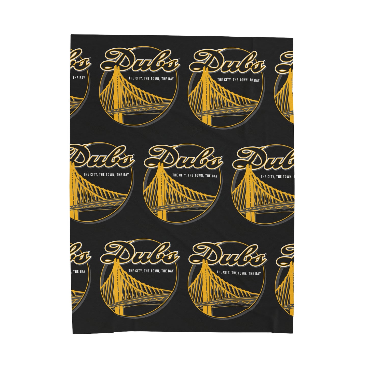 DUBS Velveteen Plush Blanket, Black Bay Area Dubs Custom Bridge