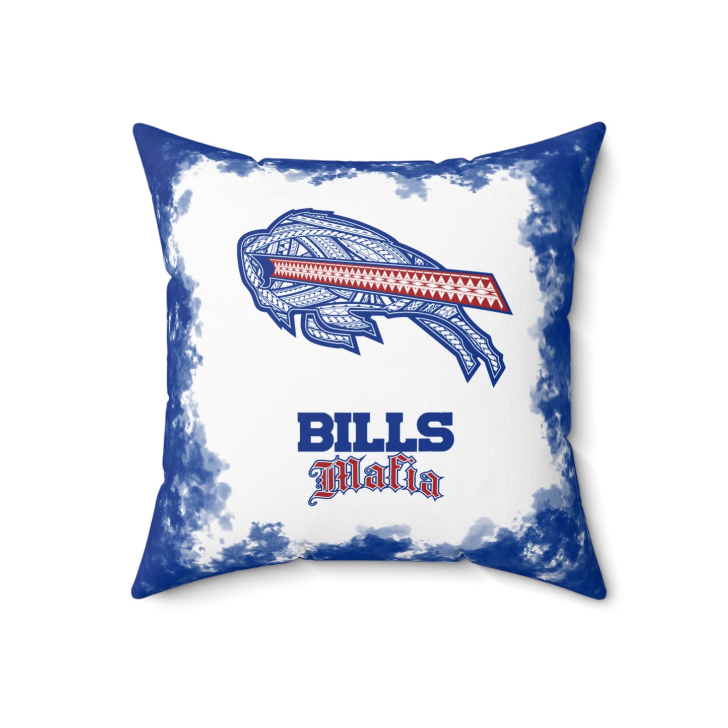 Bills Mafia Tribal Faux Suede Square Pillow Bills Tribal Faux Suede Pillow