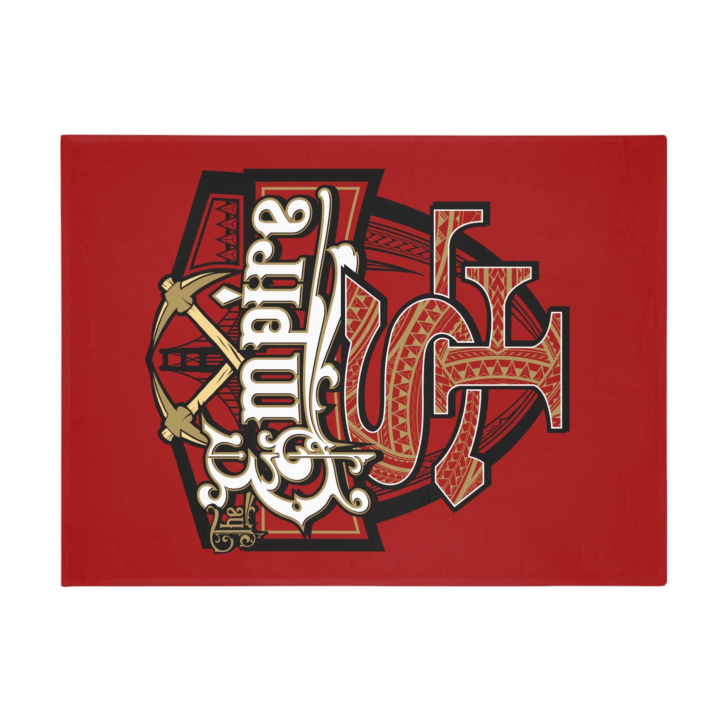 THE EMPIRE Plush Fleece Blanket, Red SF Custom Design Tribal Empire