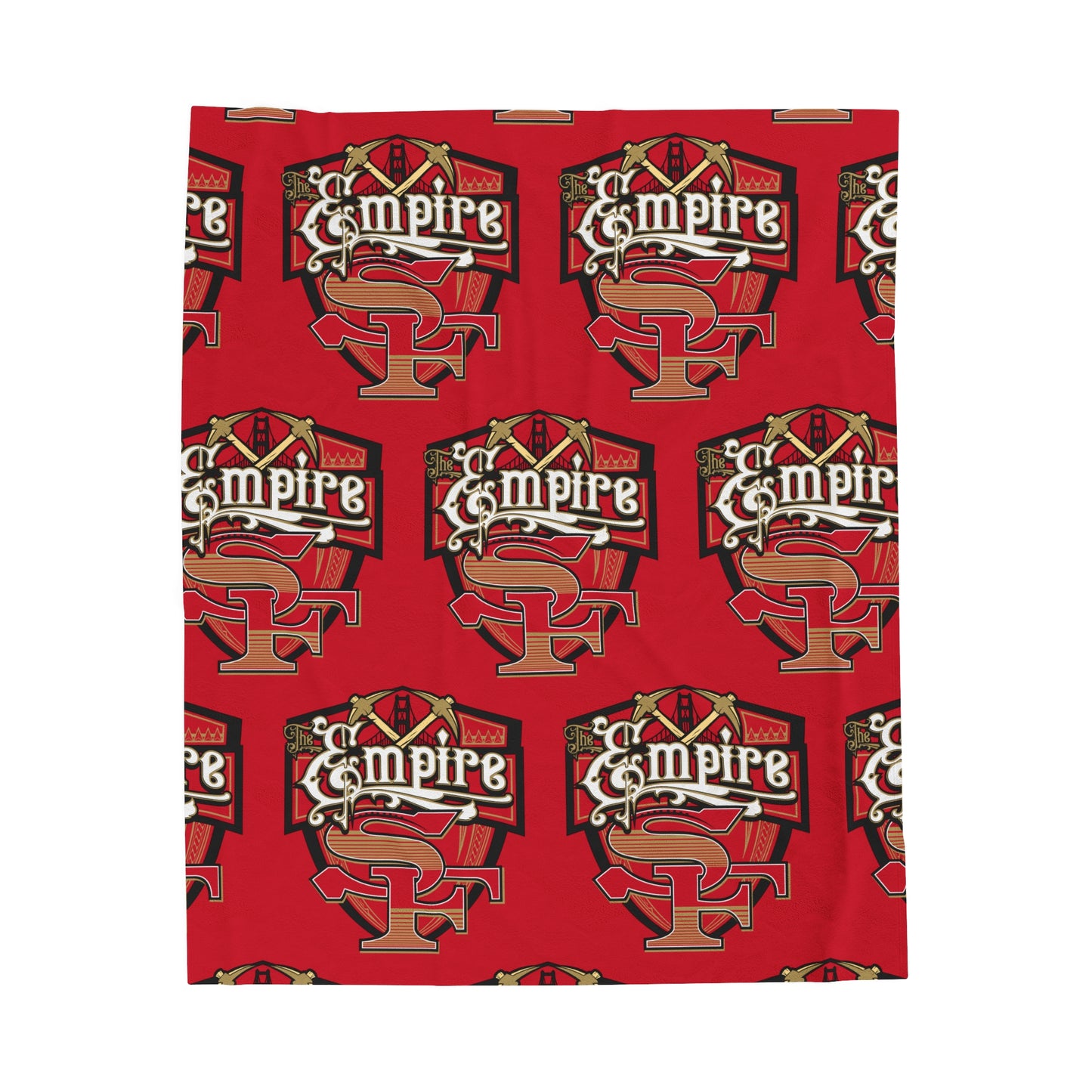 THE EMPIRE Velveteen Plush Blanket, Red Empire Niners Custom