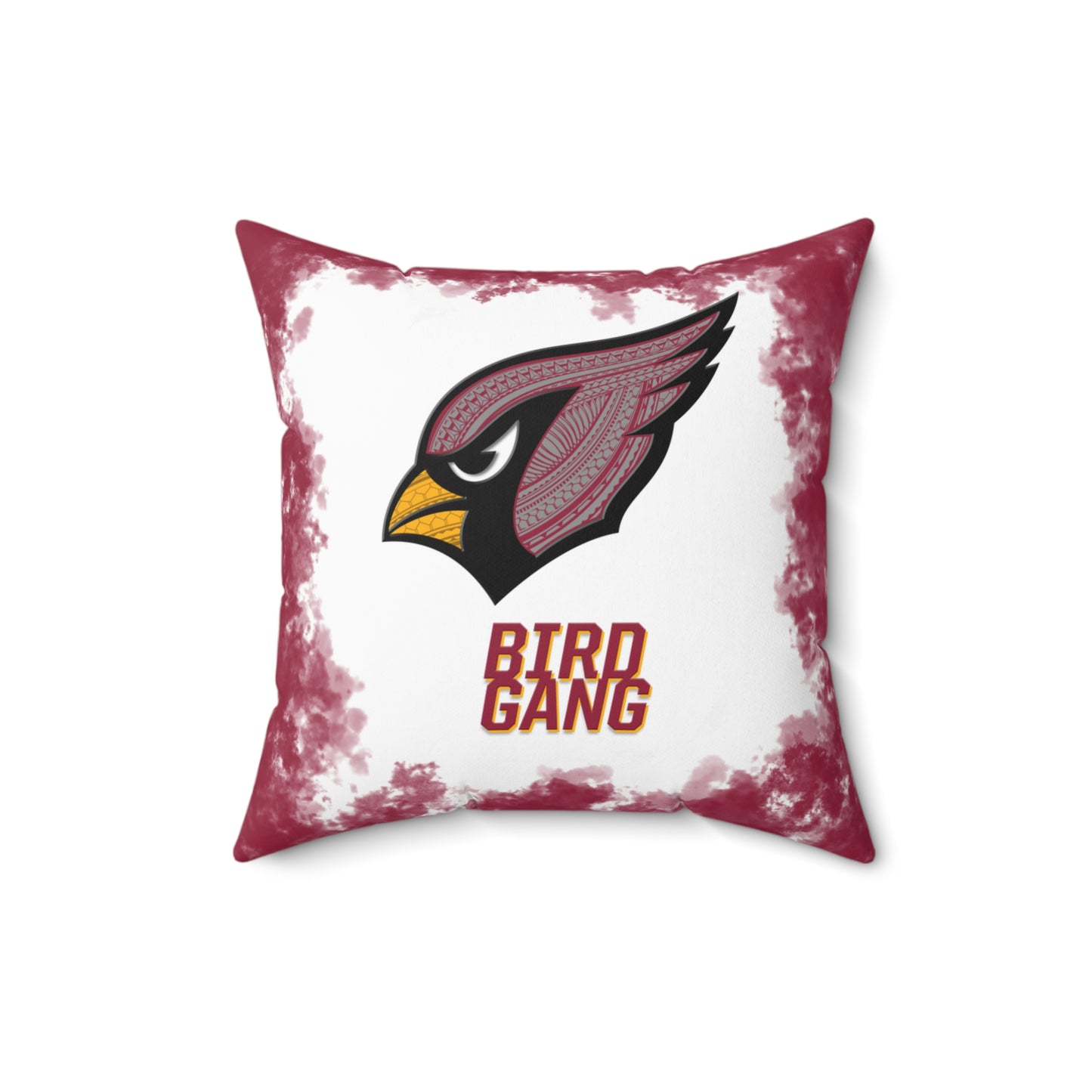 Bird Gang Tribal Faux Suede Square Pillow Cardinals Tribal Faux Suede