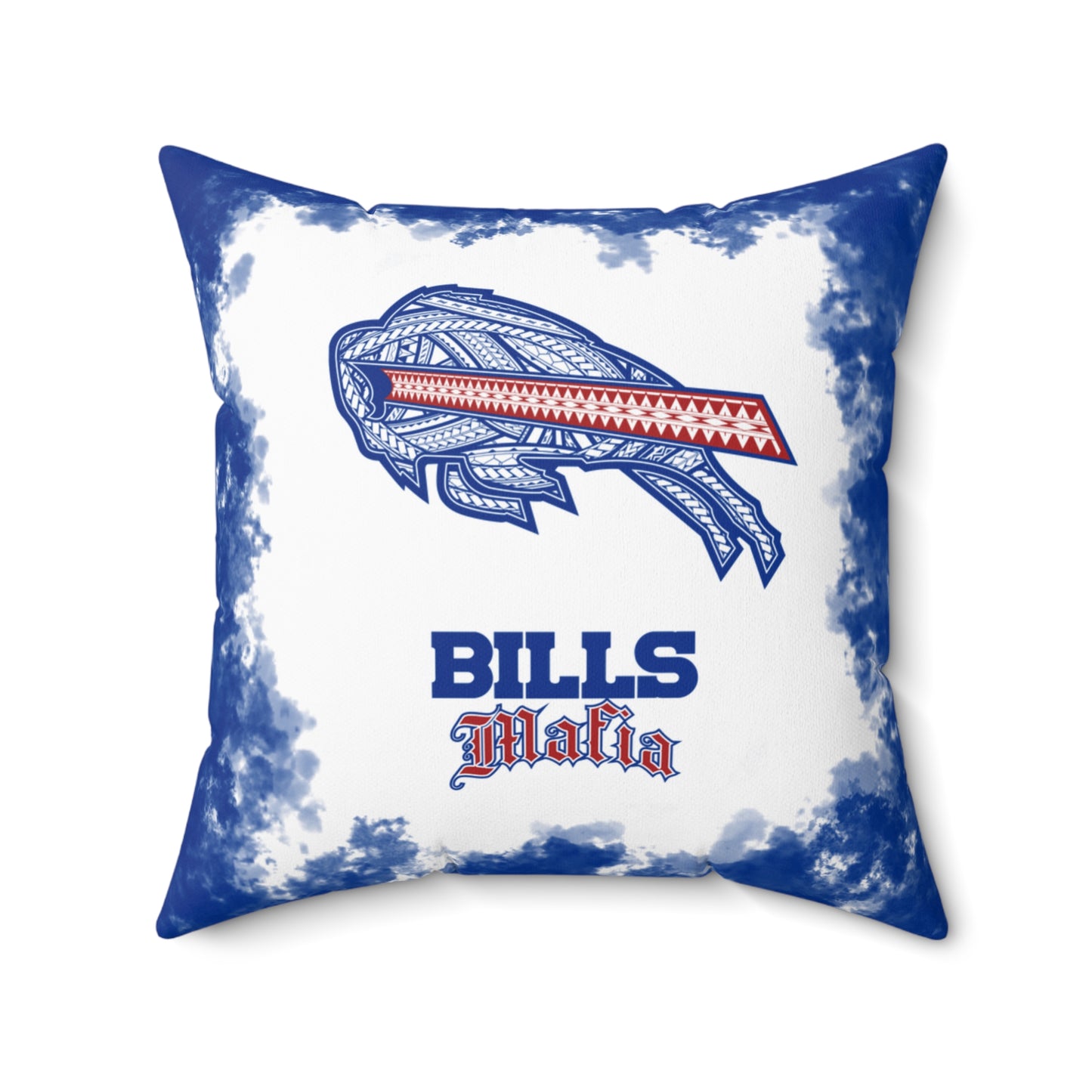 Bills Mafia Tribal Faux Suede Square Pillow Bills Tribal Faux Suede Pillow