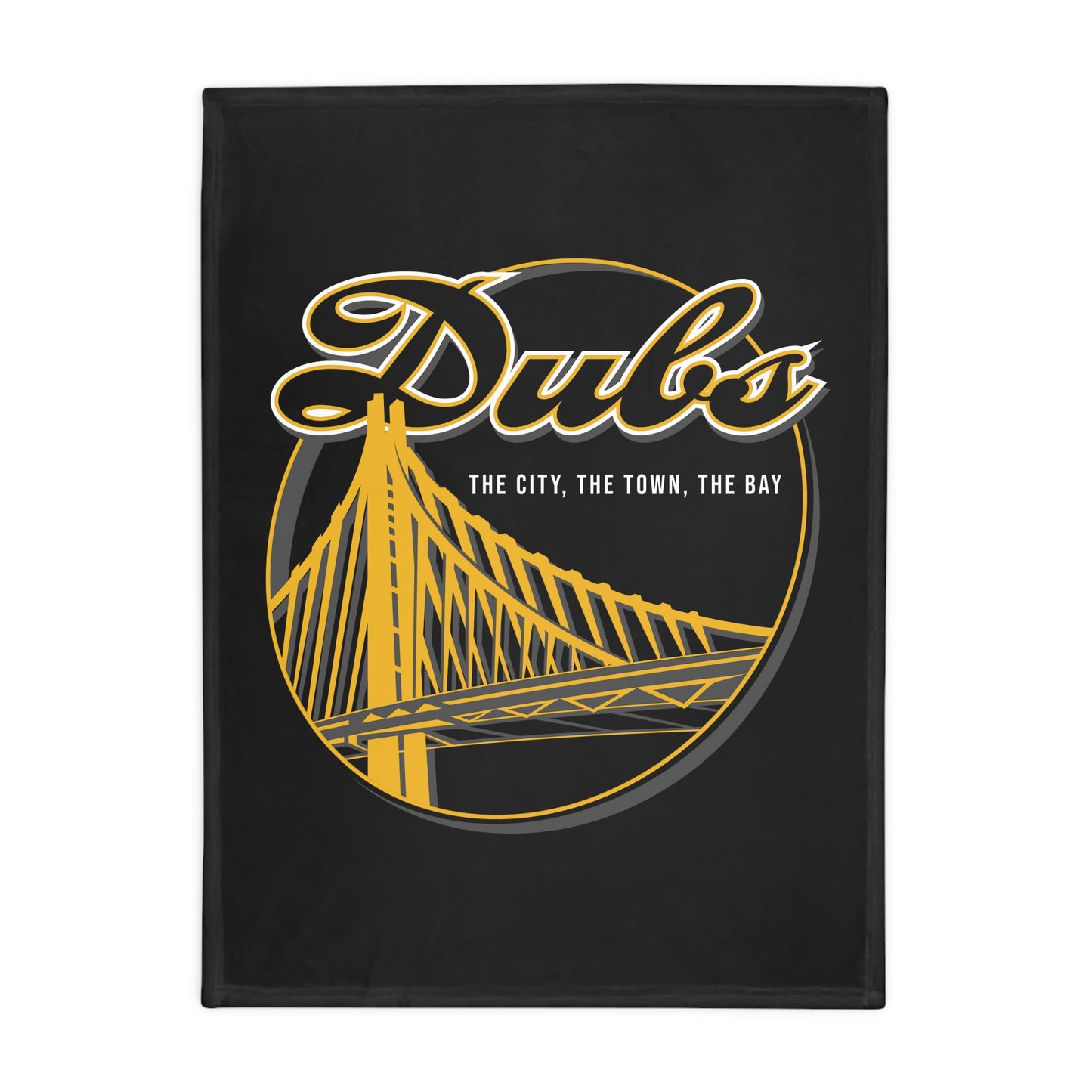 DUBS Plush Fleece Blanket, Black Bridge Tribal Design Bay Area