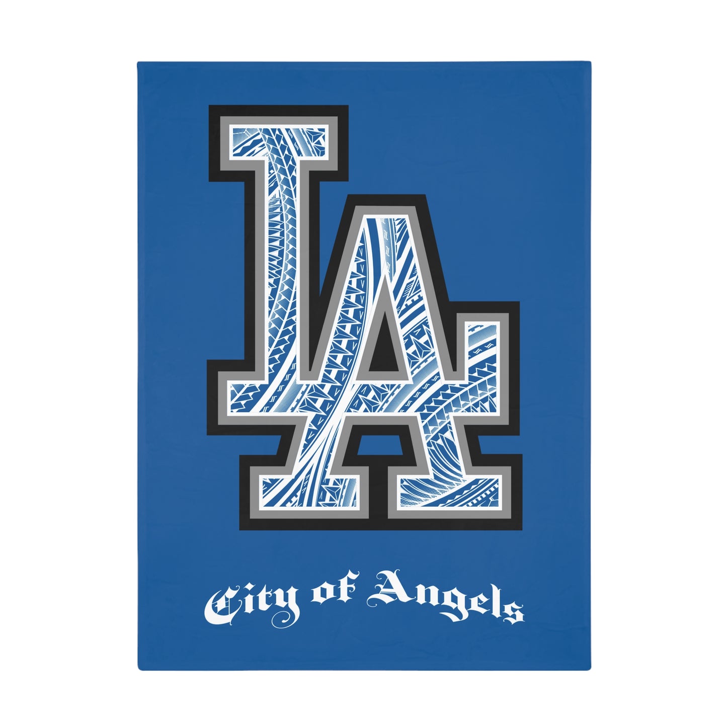 LA TRIBAL Plush Fleece Blanket, Blue City of Angels Tribal, LA Blue