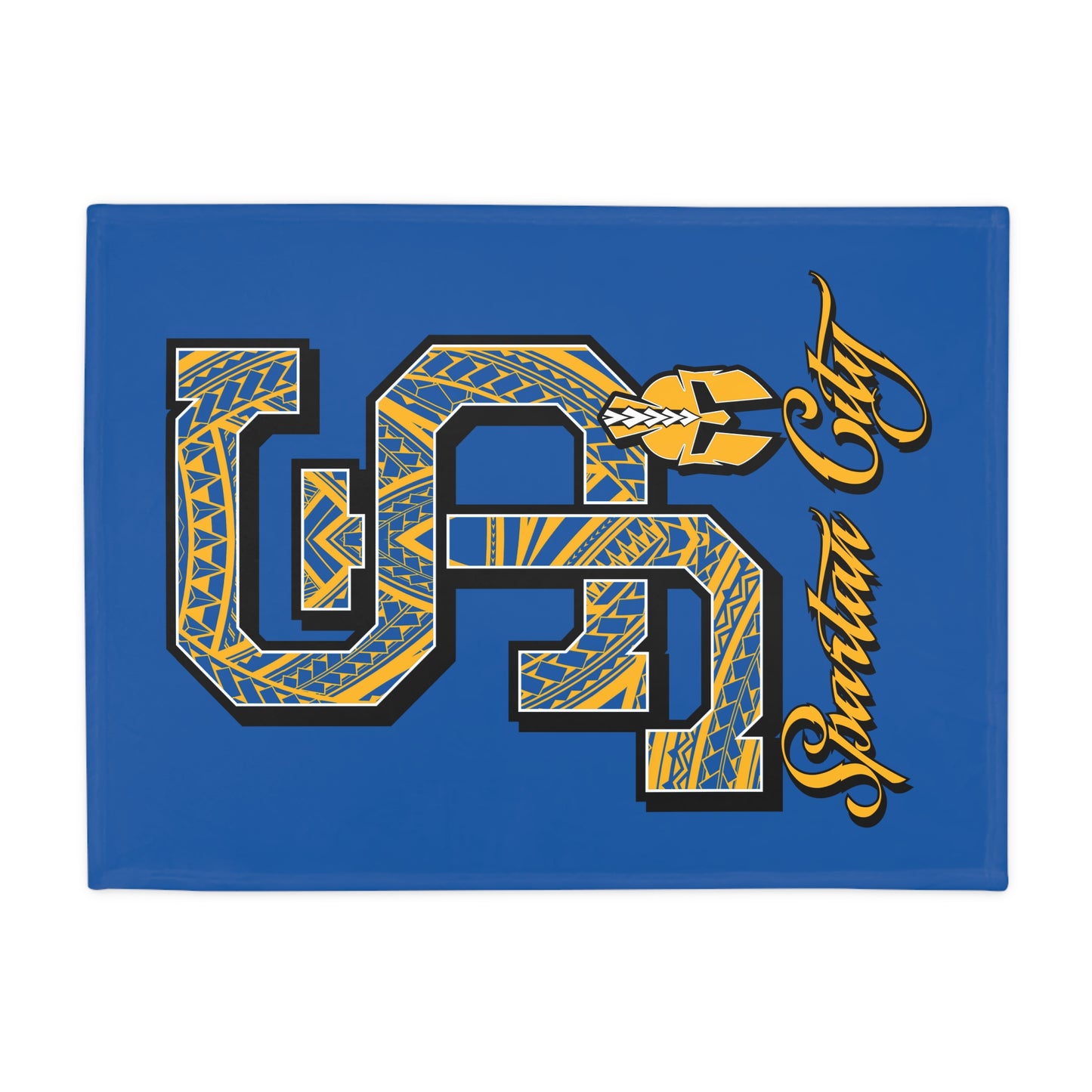 SJ SPARTAN CITY Plush Fleece Blanket, Blue Custom SJ