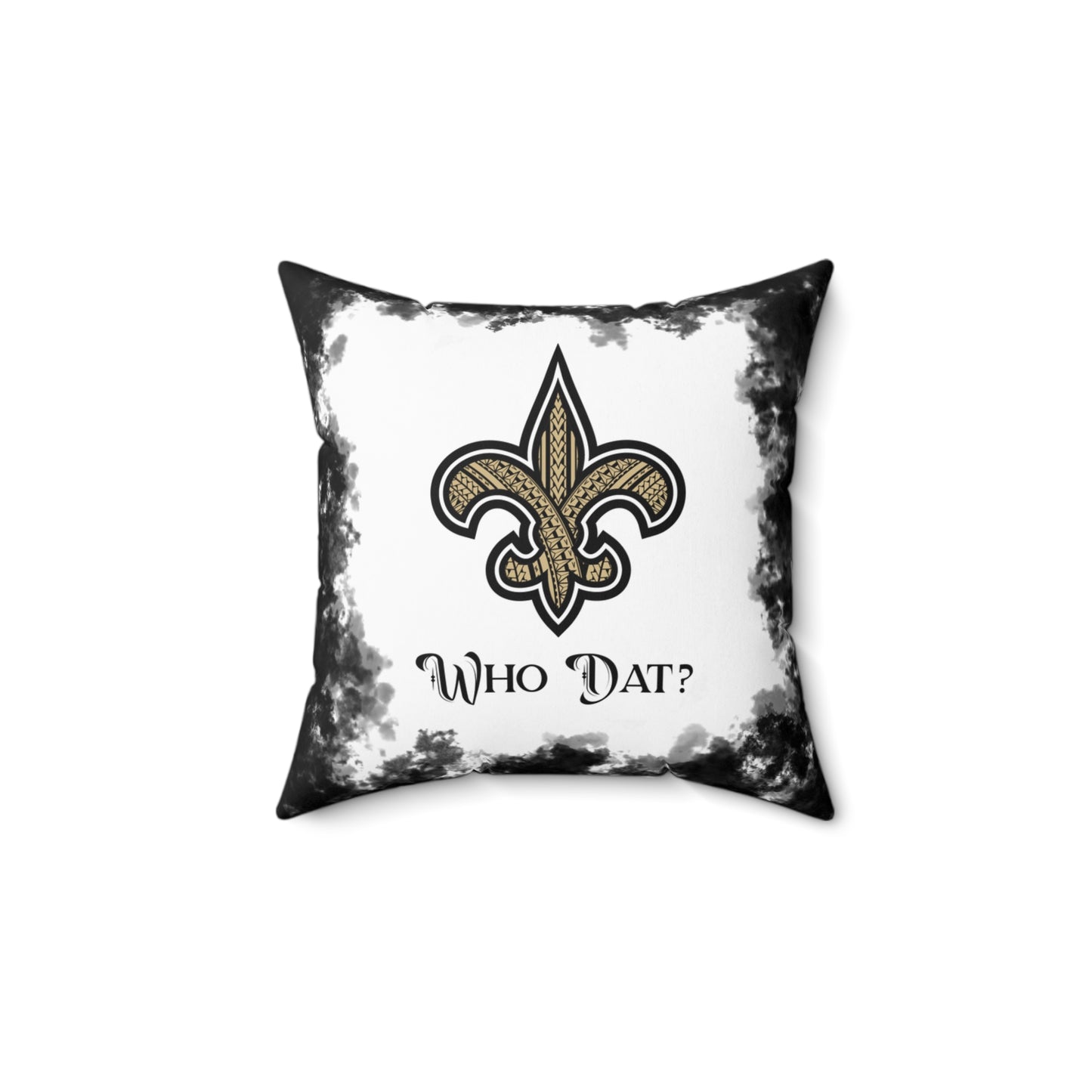 Who Dat Tribal Faux Suede Square Pillow Saints Tribal, Fan Cave Gift