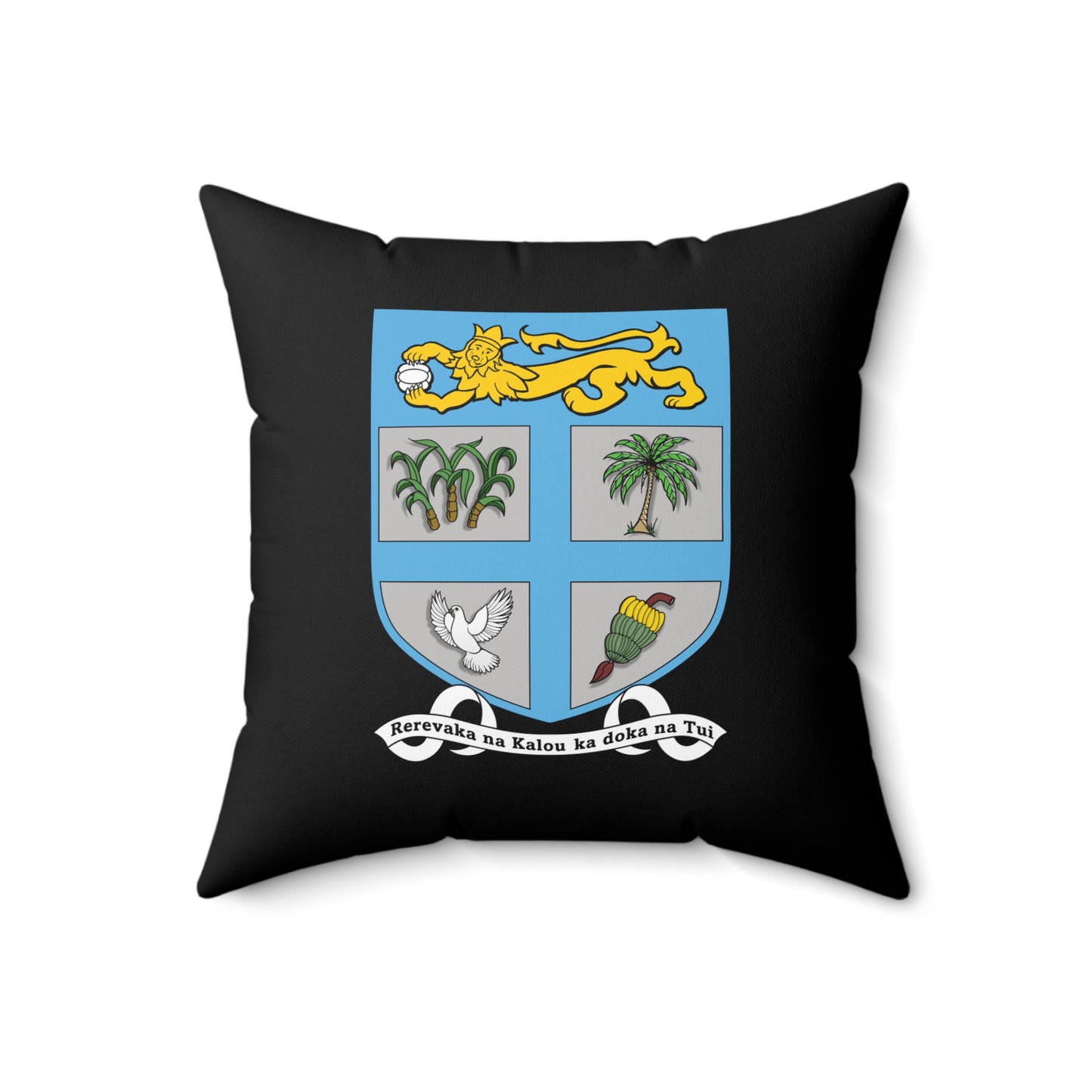Fiji Coat of Arms Faux Suede Square Pillow Fiji Islands Custom Design