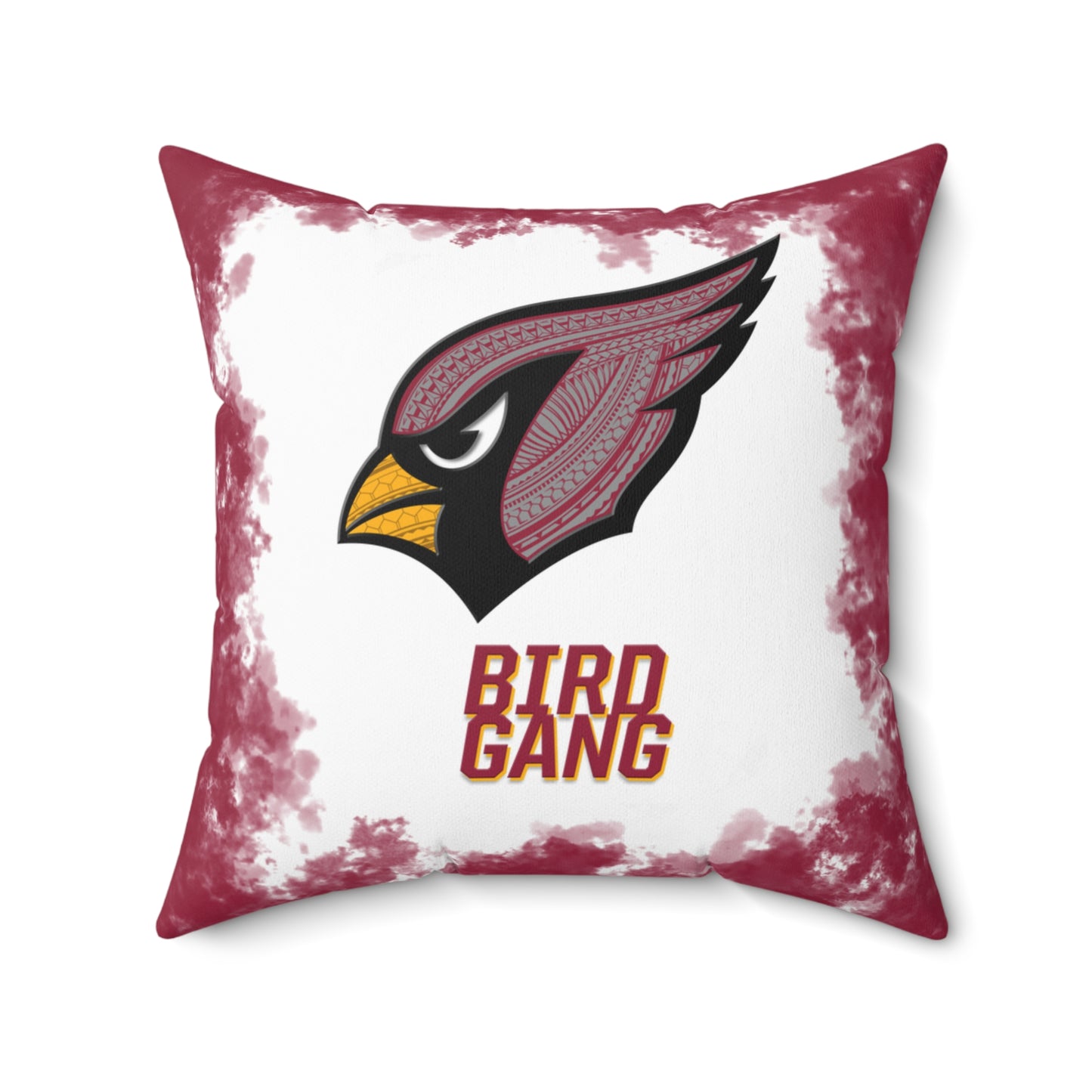 Bird Gang Tribal Faux Suede Square Pillow Cardinals Tribal Faux Suede