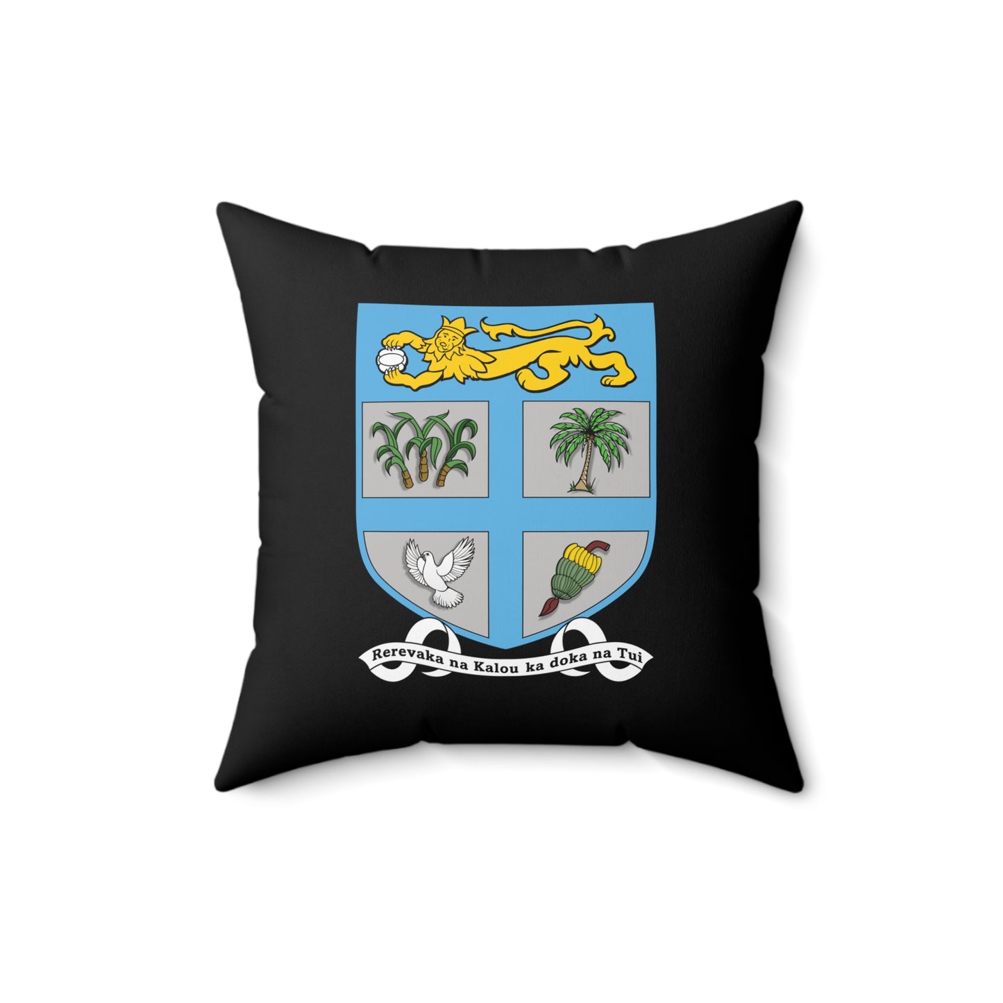 Fiji Coat of Arms Faux Suede Square Pillow Fiji Islands Custom Design