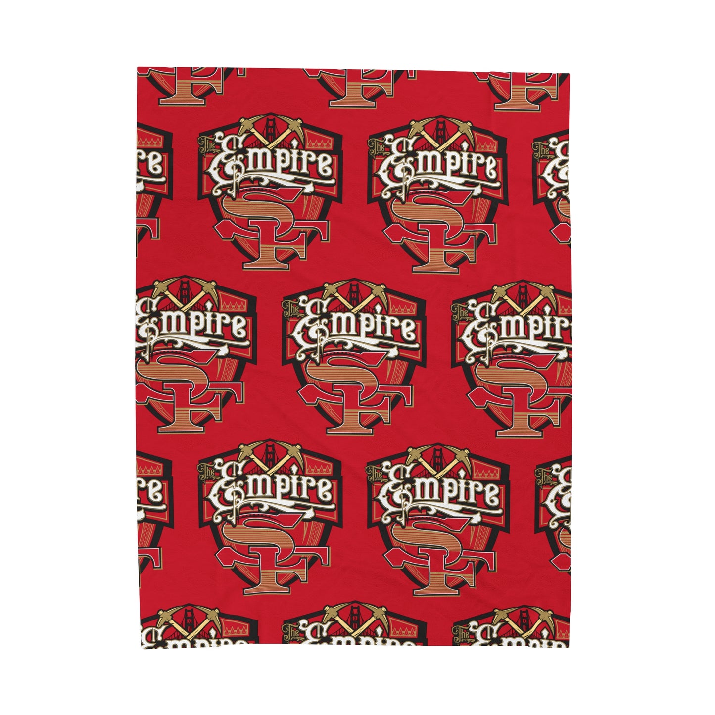 THE EMPIRE Velveteen Plush Blanket, Red Empire Niners Custom