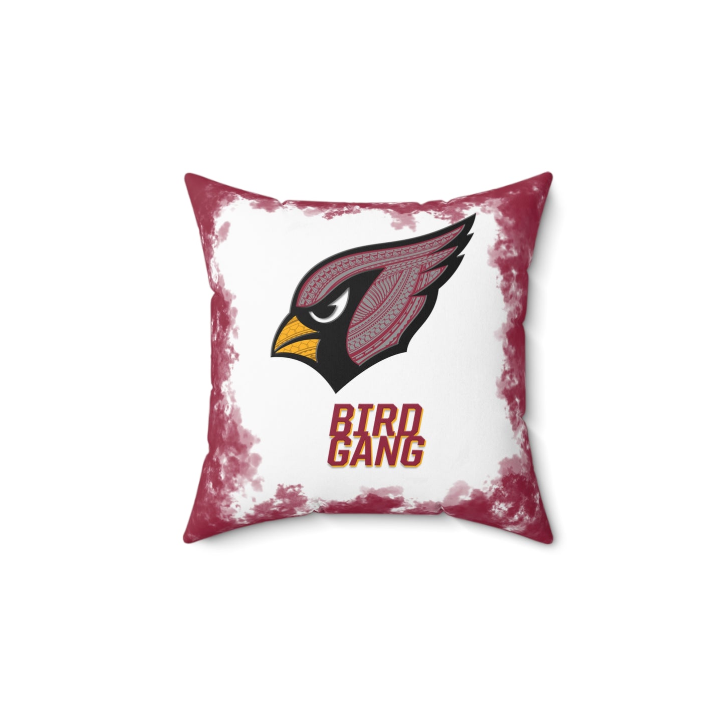 Bird Gang Tribal Faux Suede Square Pillow Cardinals Tribal Faux Suede