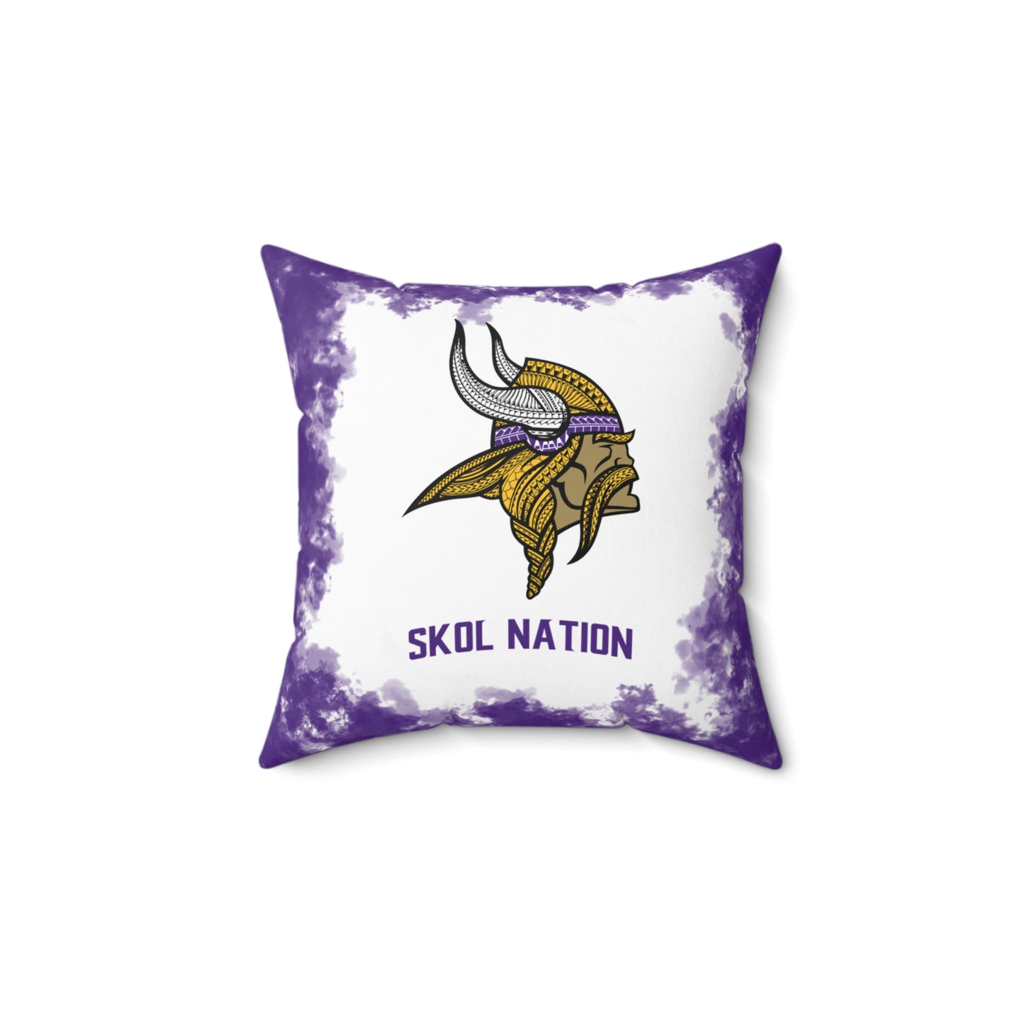 Skol Nation Tribal Faux Suede Square Pillow Vikings Tribal Faux Suede Pillow