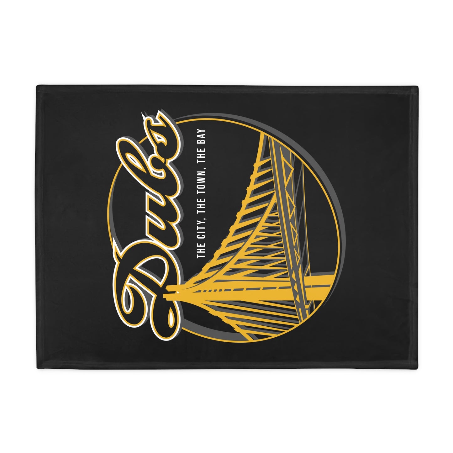 DUBS Plush Fleece Blanket, Black Bridge Tribal Design Bay Area