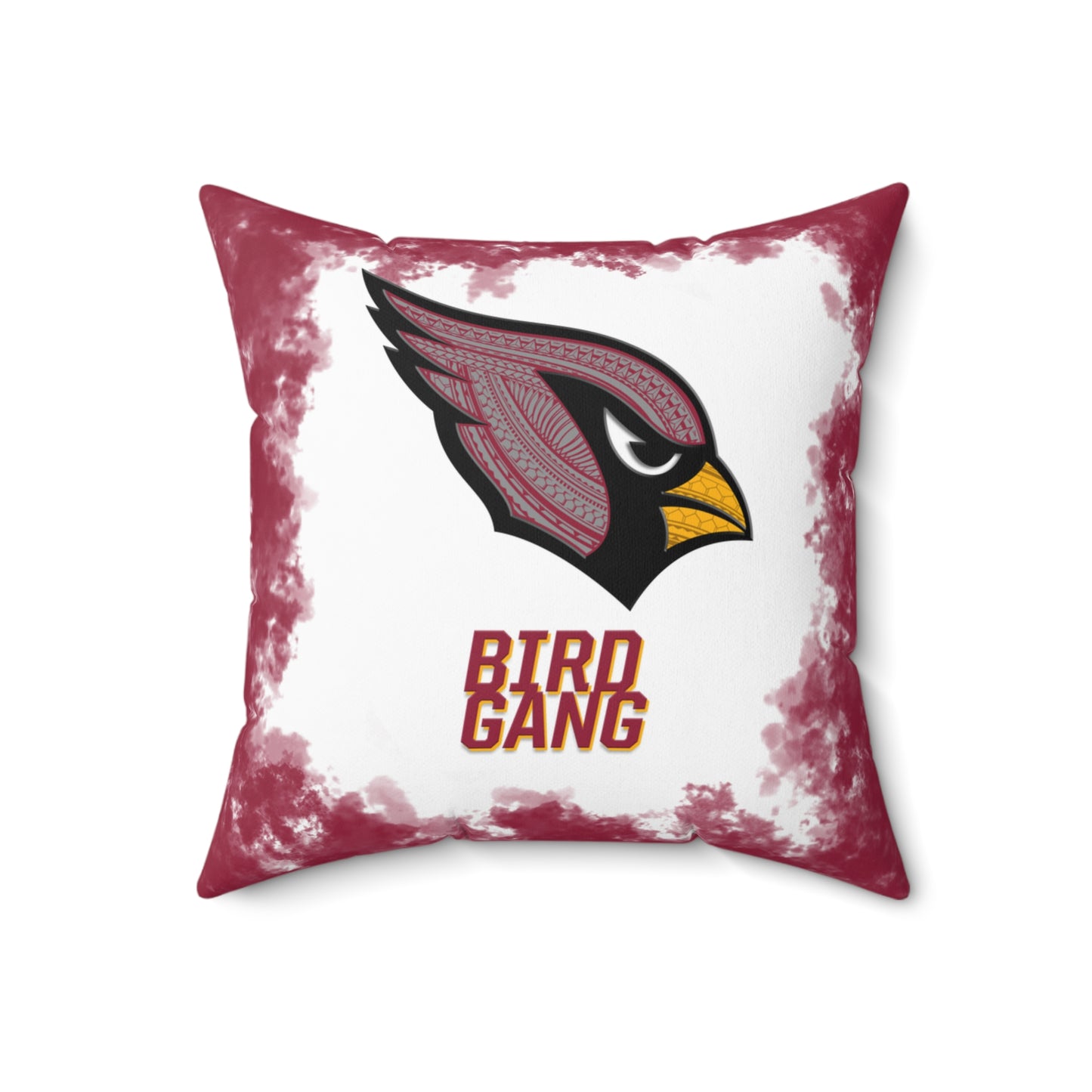 Bird Gang Tribal Faux Suede Square Pillow Cardinals Tribal Faux Suede